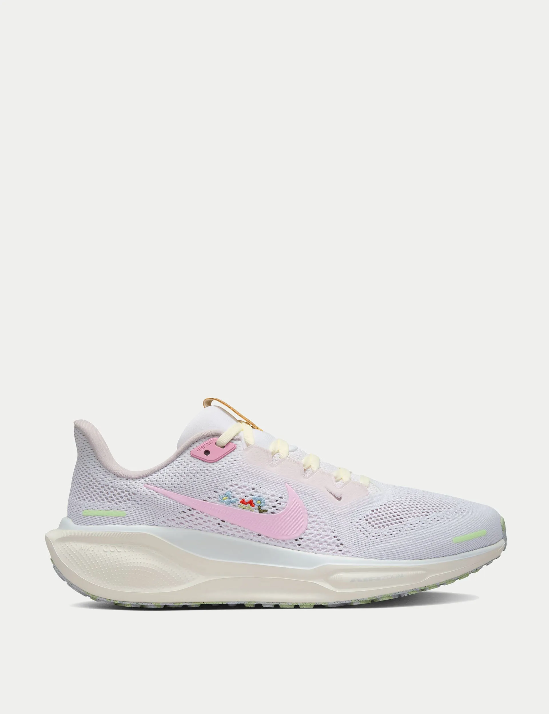 Pegasus 41 Shoes - White/Pink Foam/Sail/Football Grey female athlete shoes Comfortable Collar Padding