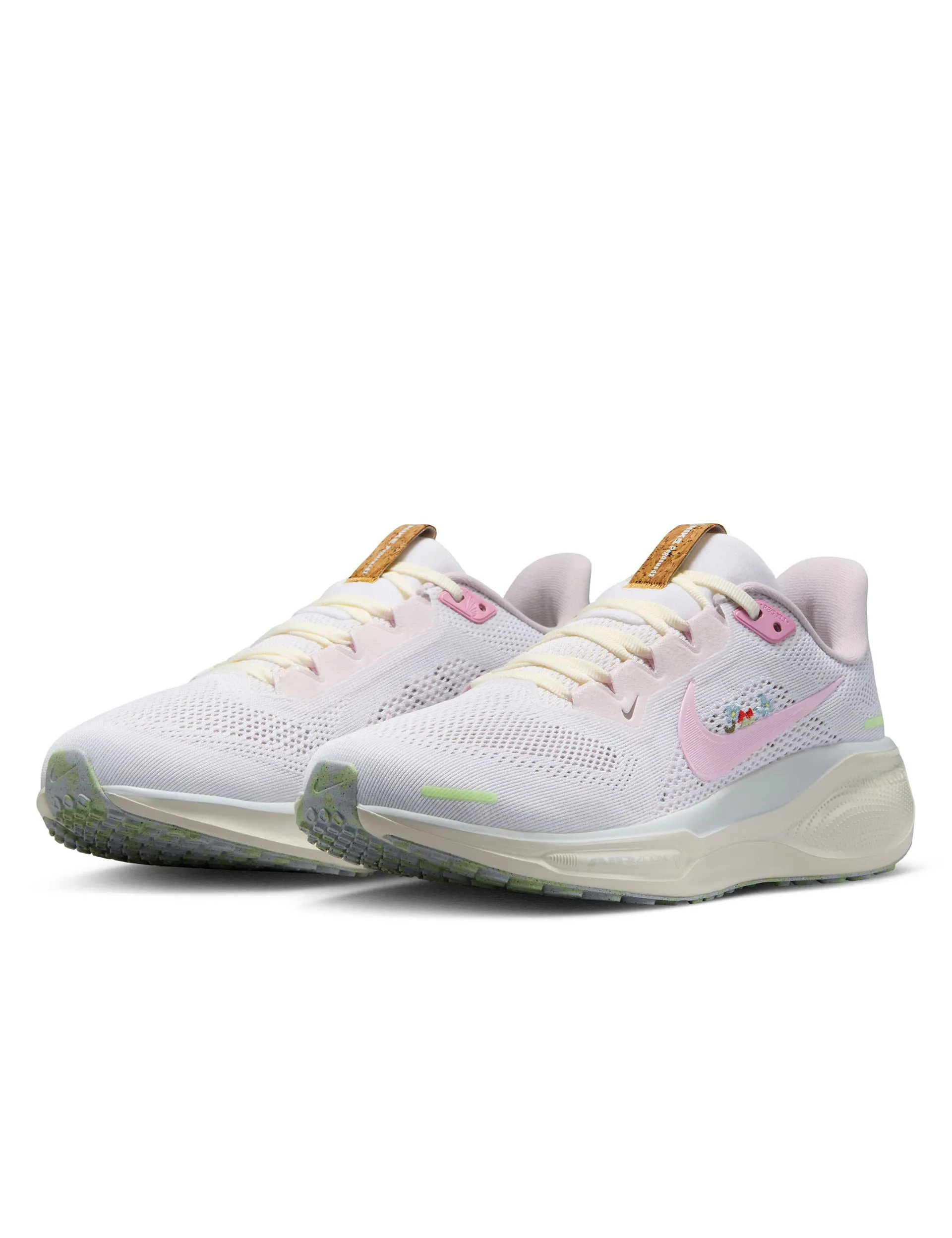 Trail Ready Adaptable to different paces Pegasus 41 Shoes - White/Pink Foam/Sail/Football Grey