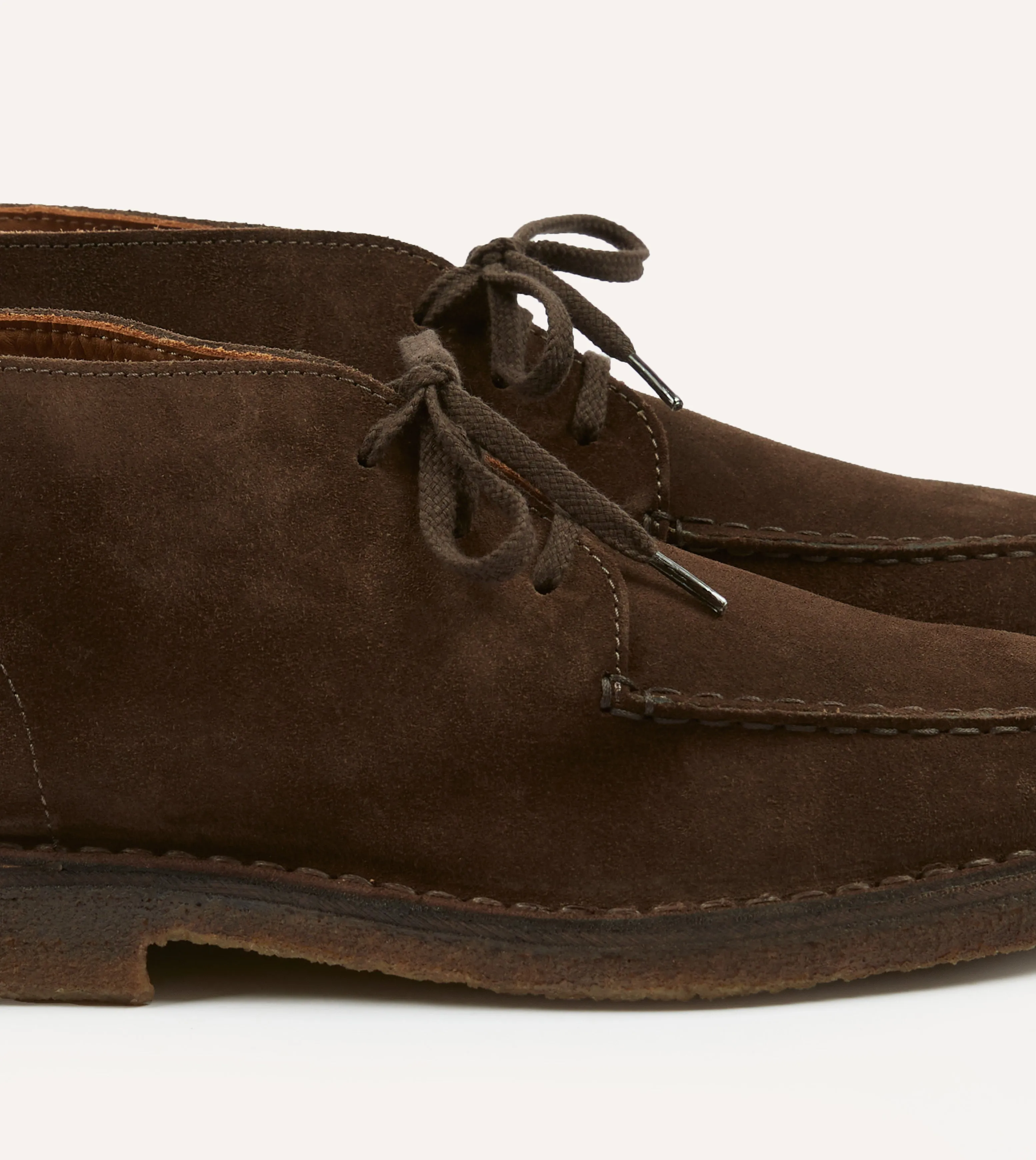 Crosby Moc-Toe Chukka Boot Brown Suede beach shoes
