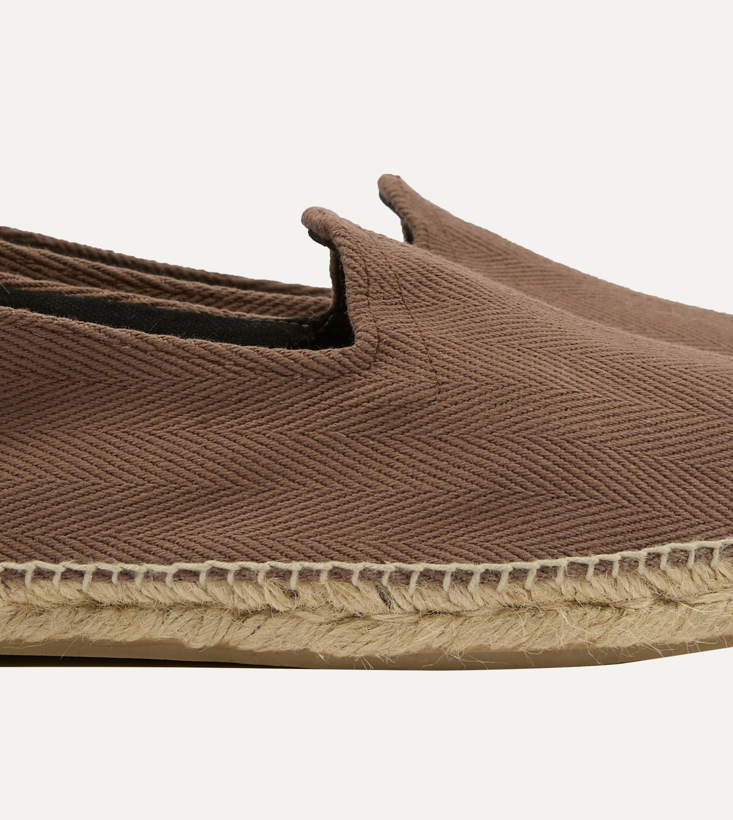 Taupe Herringbone Cotton Espadrilles Reinforced toe cultural