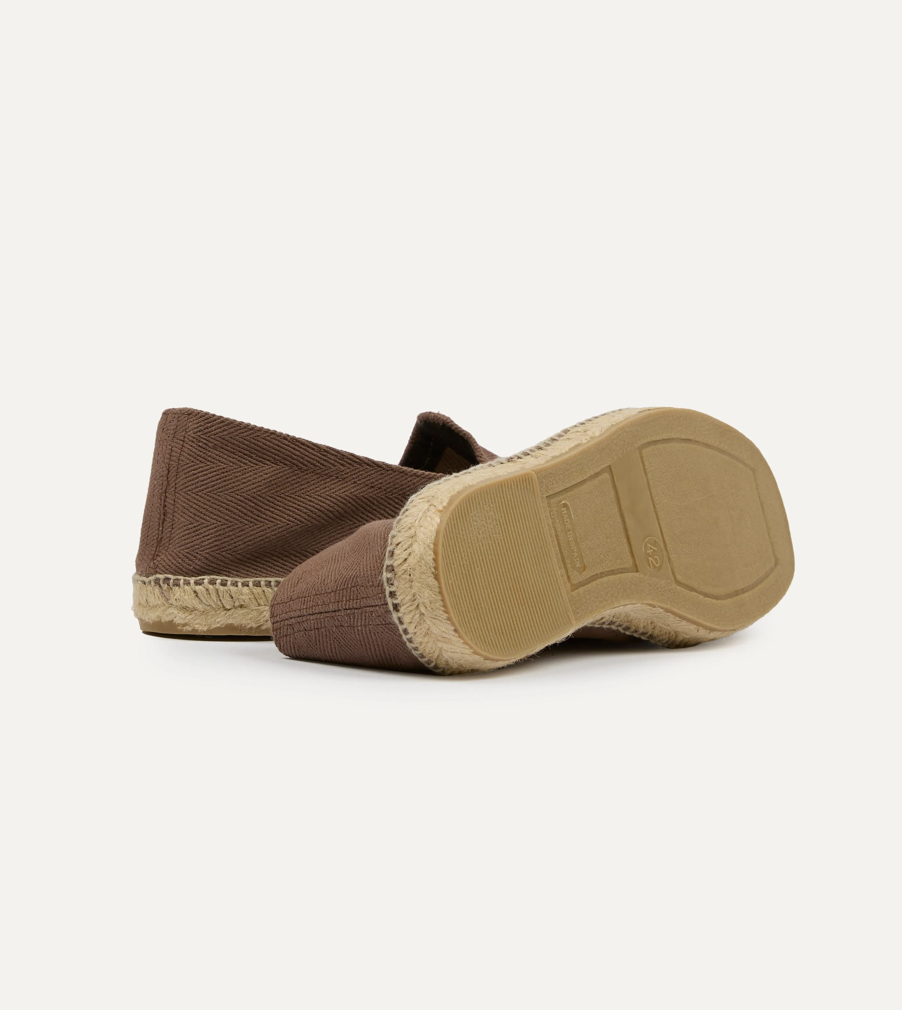 least slip-resistant All-Day Cushioning Taupe Herringbone Cotton Espadrilles
