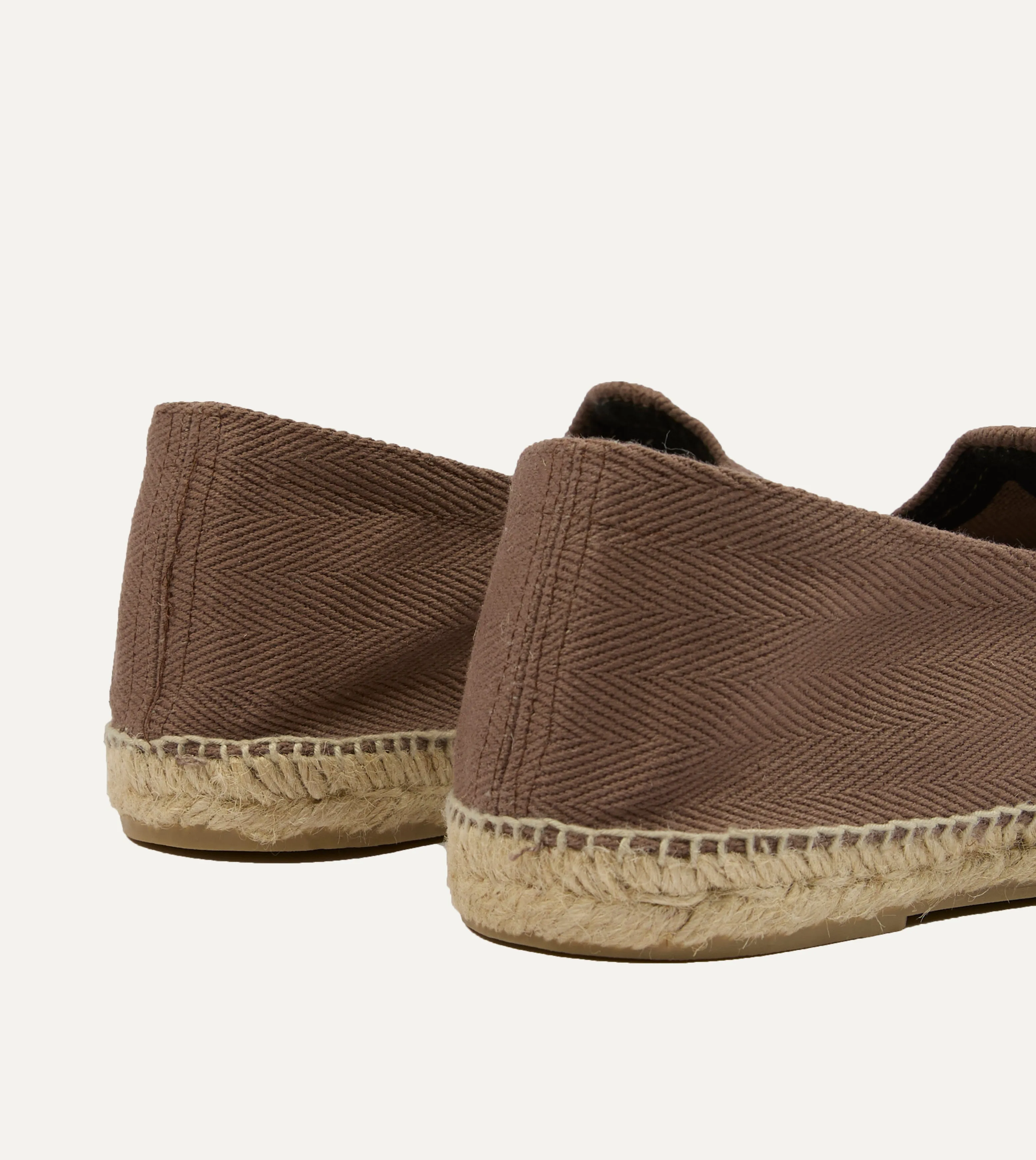 All-day arch support seniors' Taupe Herringbone Cotton Espadrilles