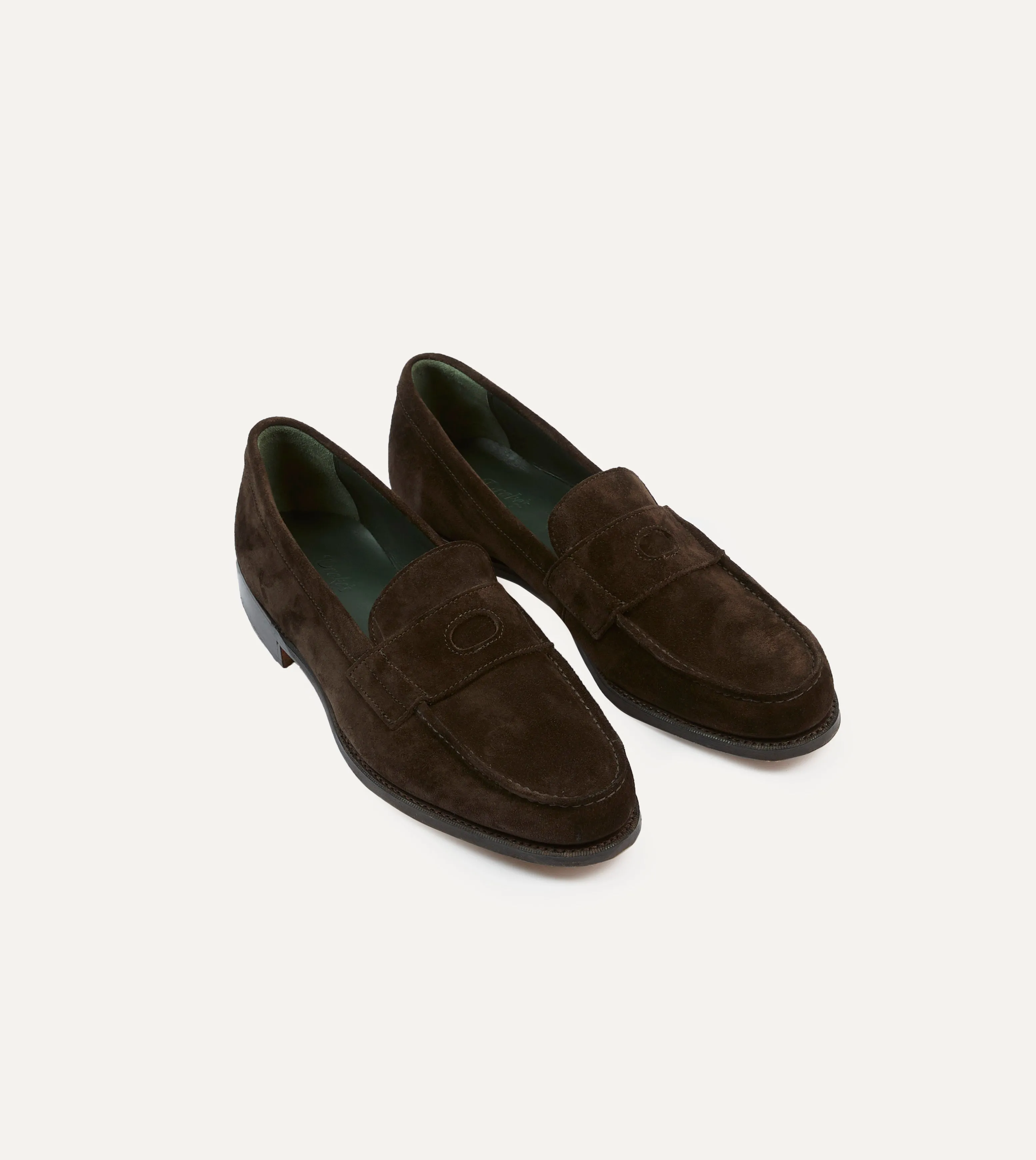 simple design Brown Suede Charles Mk II Goodyear Welted Penny Loafer