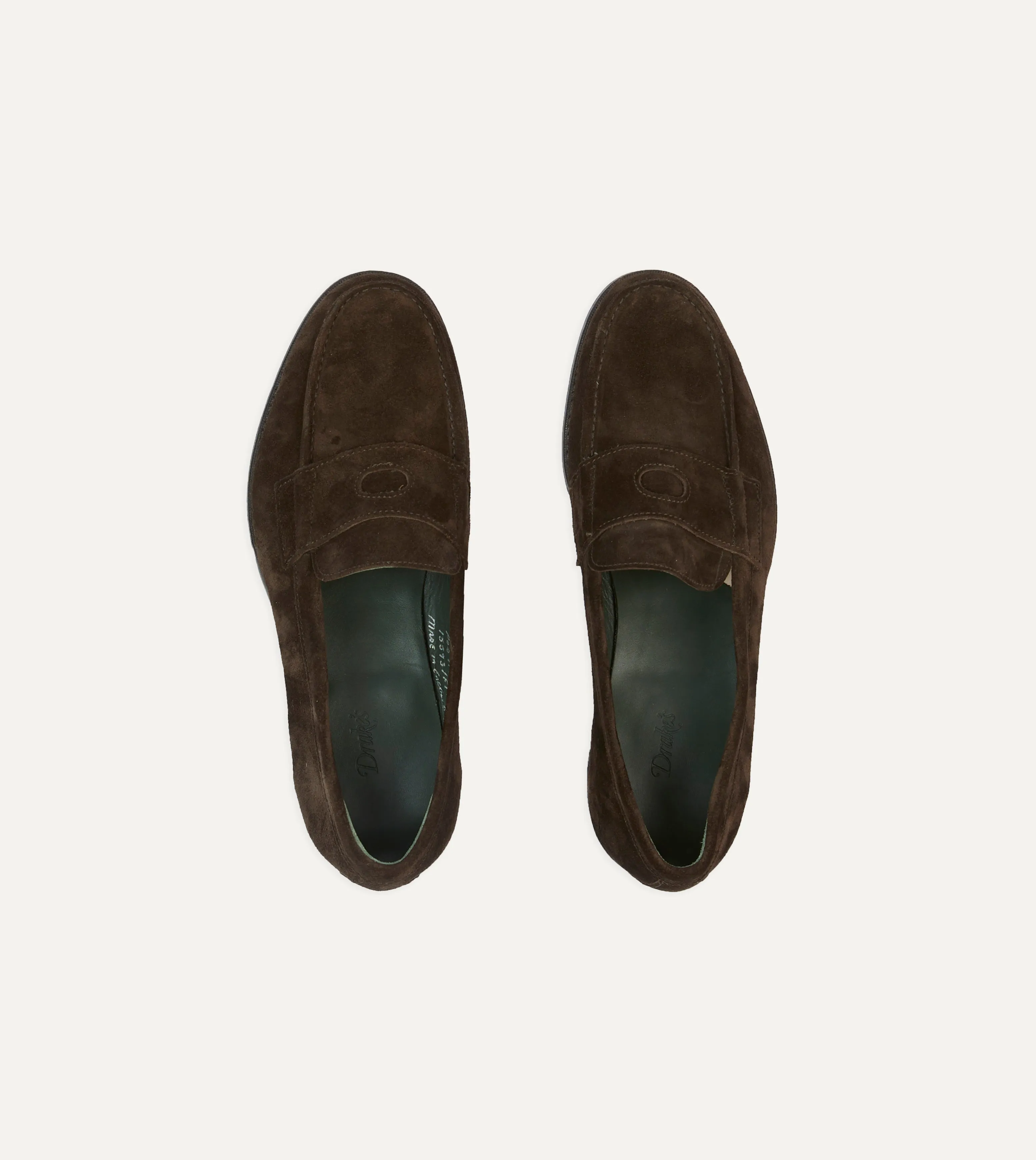 Brown Suede Charles Mk II Goodyear Welted Penny Loafer Orange Iconic arch
