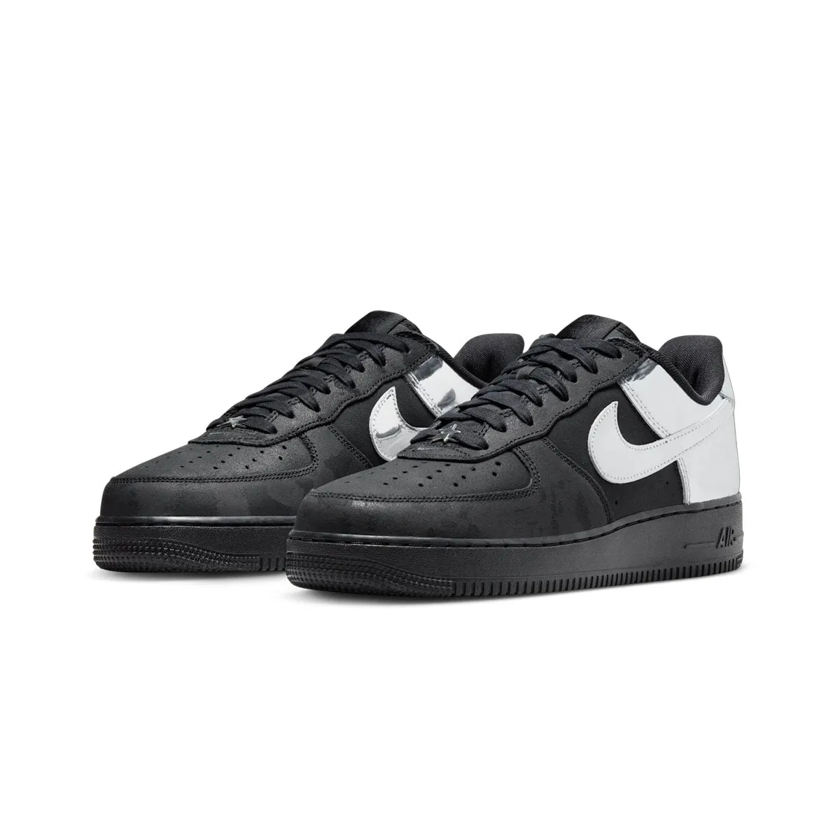 Memory Foam Airport Travel Korean Trend Air Force 1 Low 'Black Metallic Silver'