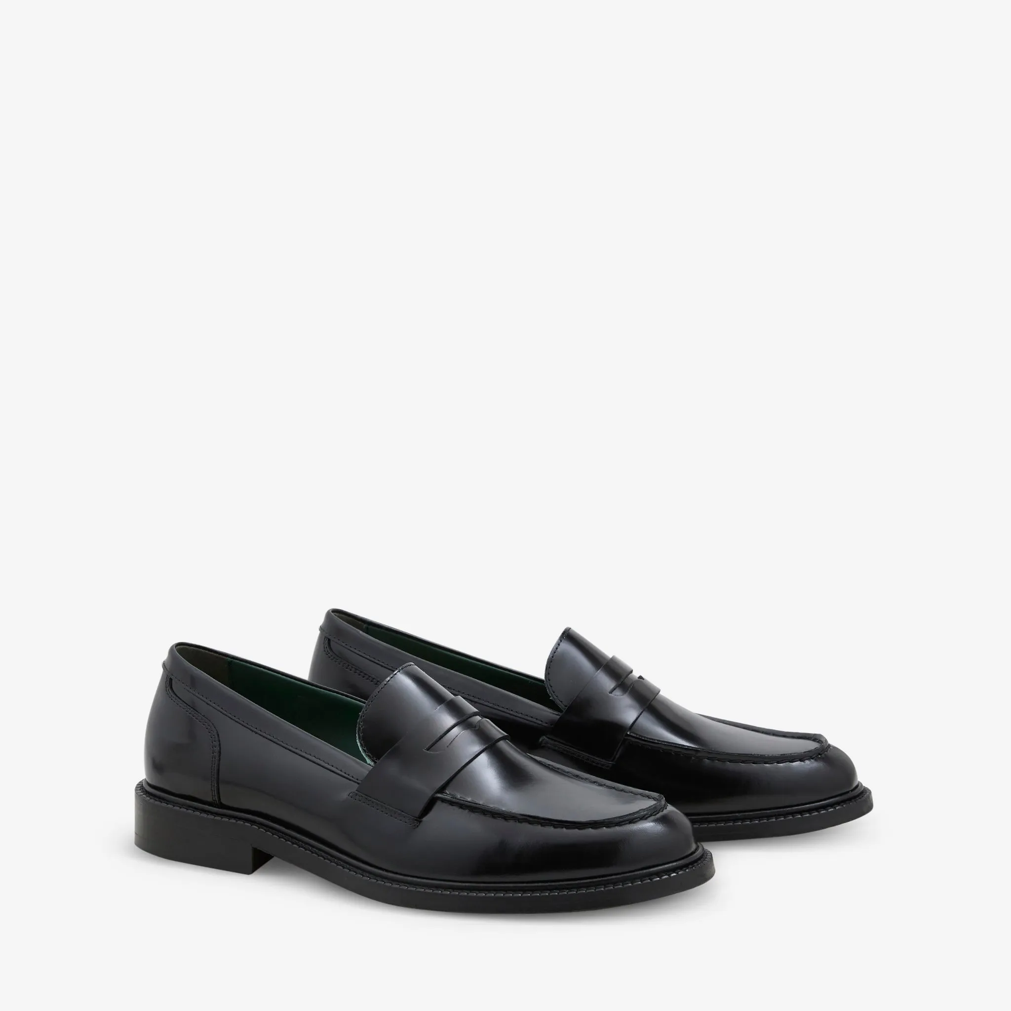 Townee Penny Loafer Black Polido Leather Warm Keep Edge Step