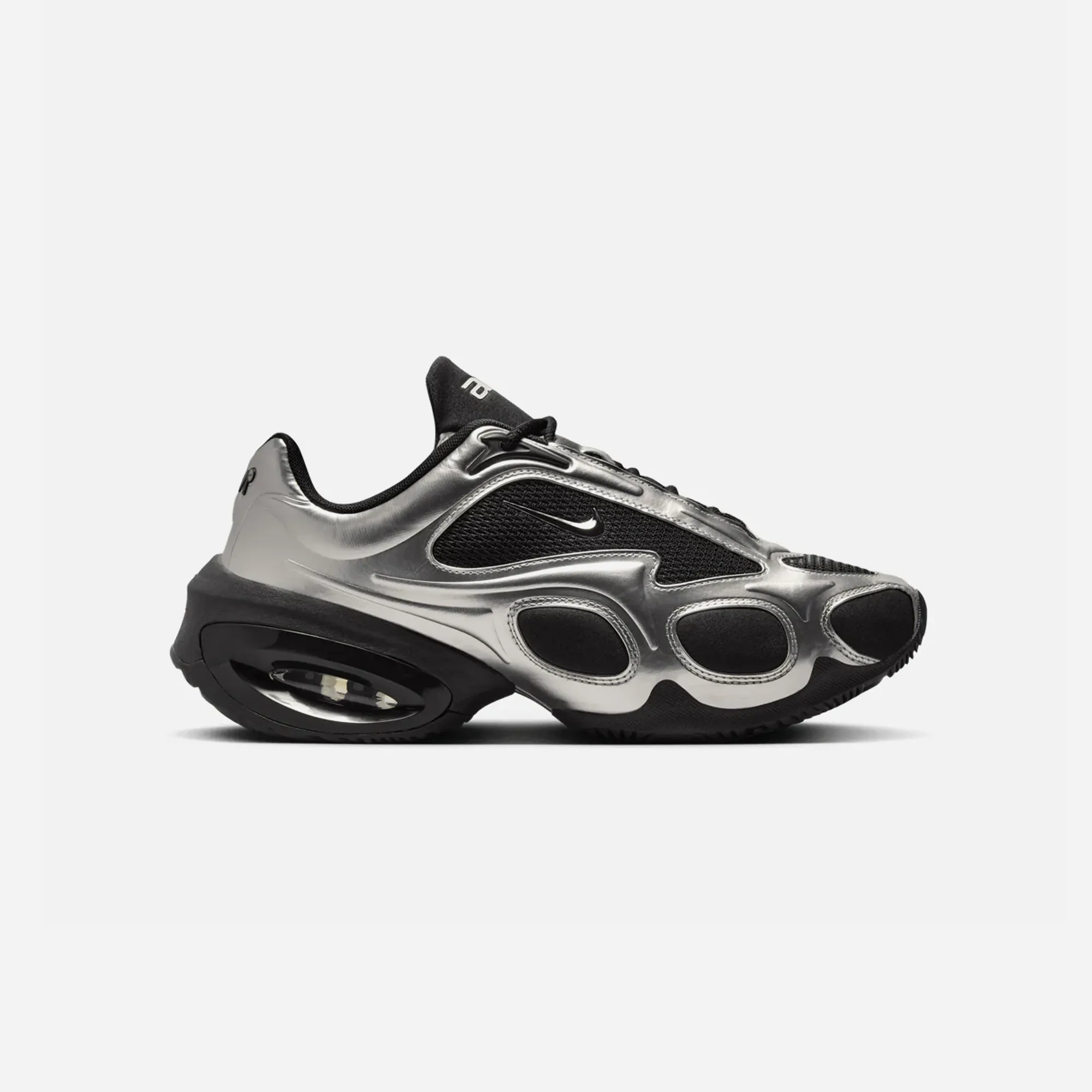 Crisp Detail Mesh Lining Nike Air Max Muse Black Metallic Silver WMNS