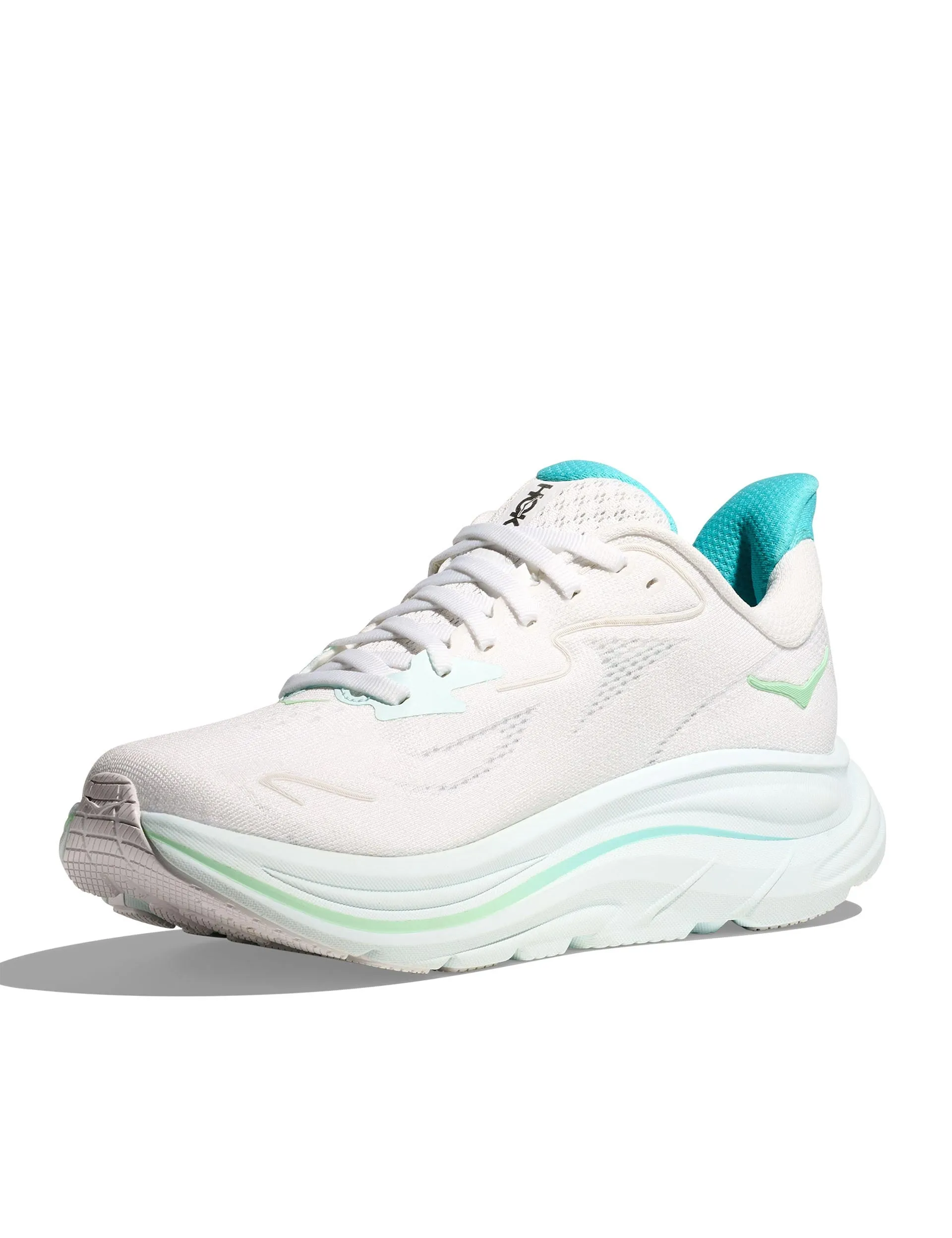 Snowy running traction Trail Adventure Clifton 10 - White/Cielo Blue