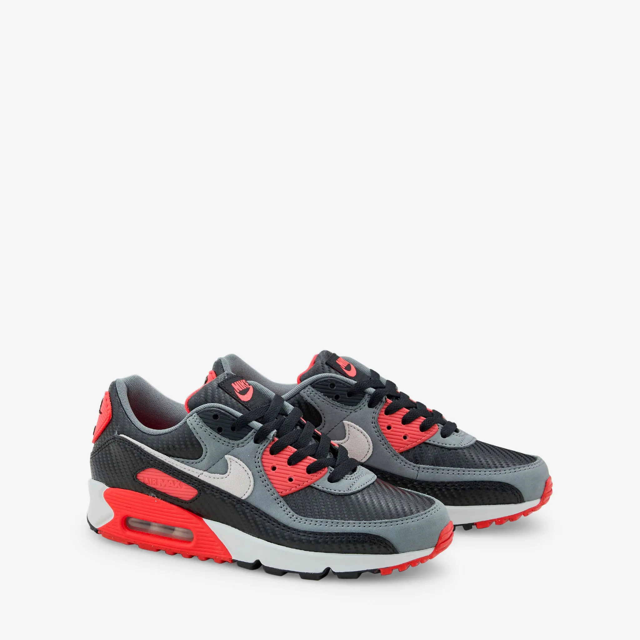 Air Max 90 Premium Black | Cool Grey | Bright Crimson | Photon Dust Light Travel Stylish Look