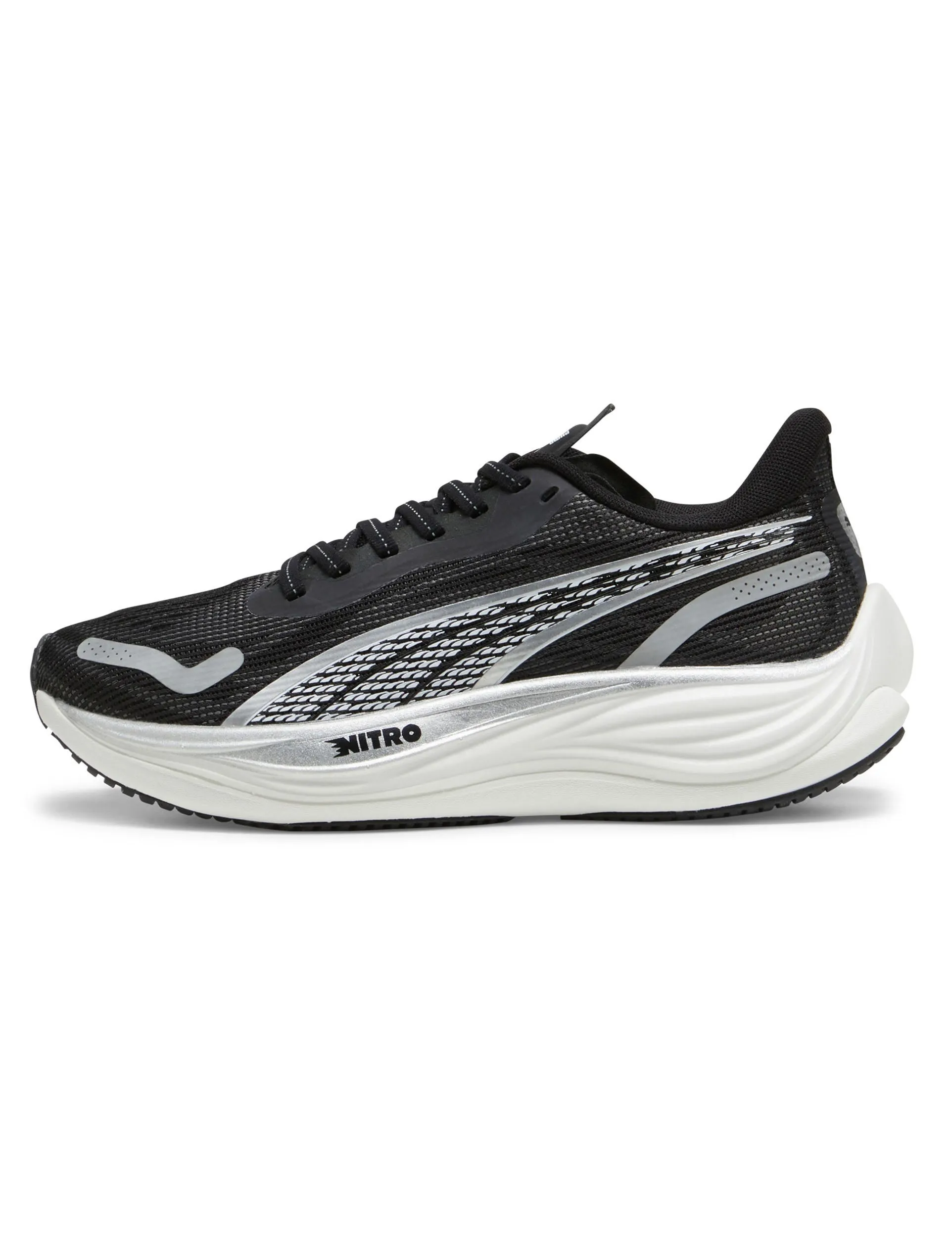 Velocity NITRO 3 Shoes - Black/Silver/White Trend-setting silhouette Moisture Wicking Insole
