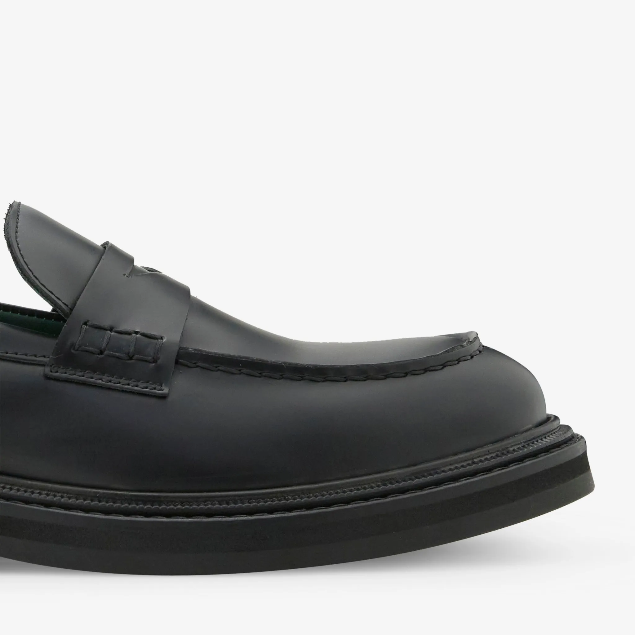 Vinnee Penny Loafer Black Polido Leather Sturdy Construction Go Daily