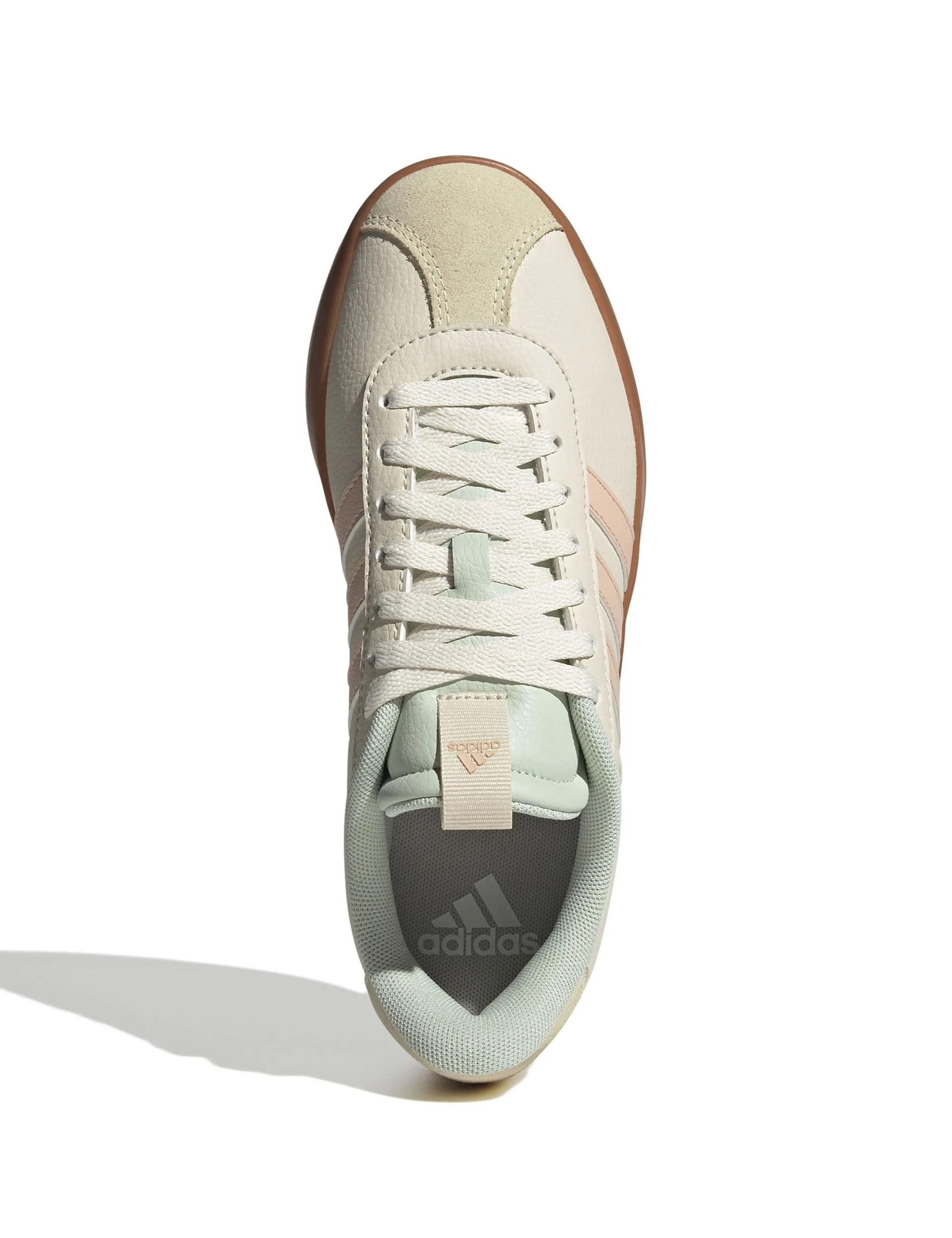 VL Court 3.0 Shoes - Wonder White/Powder Coral/Linen Green Urban Sport On Feet