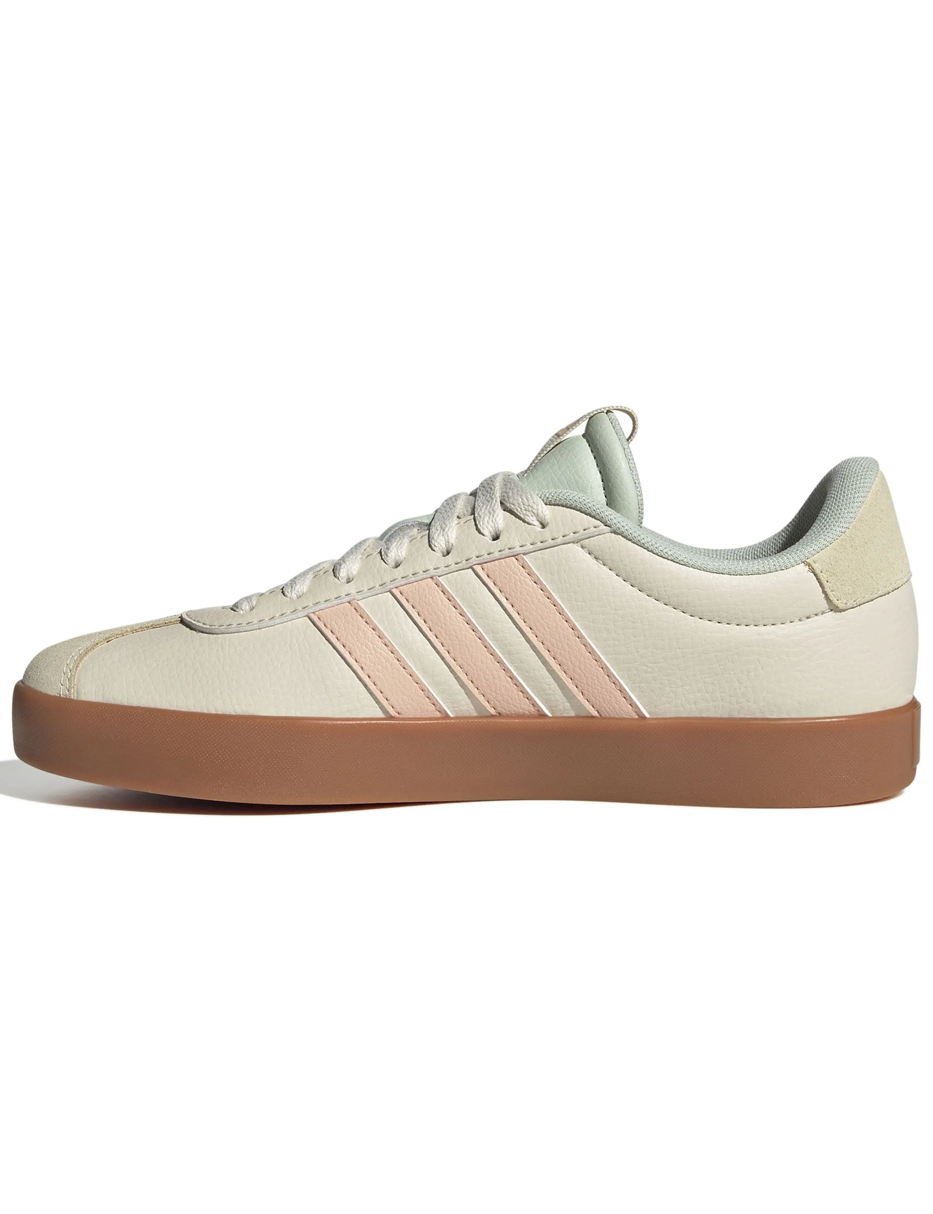 VL Court 3.0 Shoes - Wonder White/Powder Coral/Linen Green Style Neutral Foam Support