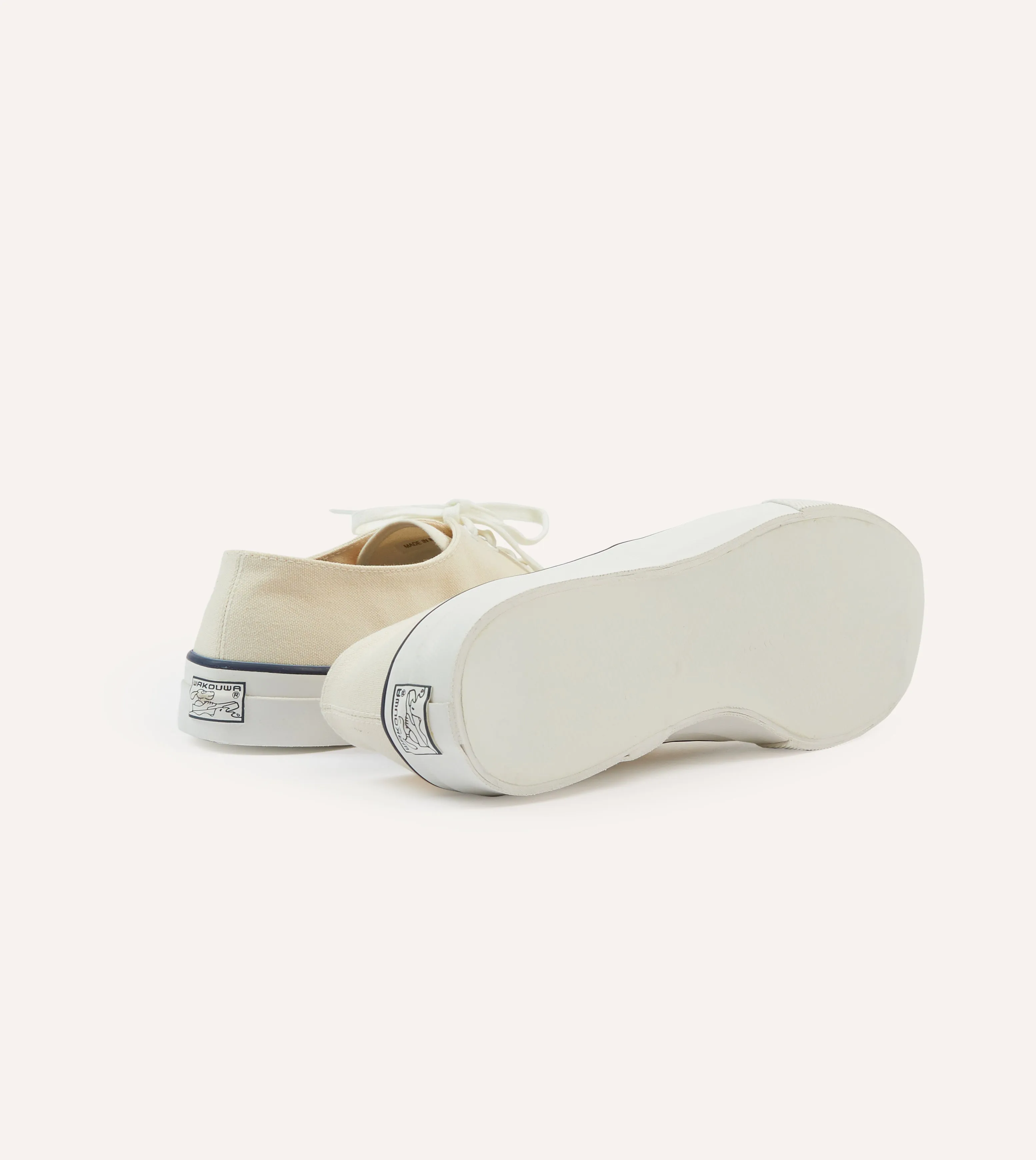 Unique cushioning Round Toe Wakouwa by Anatomica Ecru Cotton Canvas Oxford Trainers
