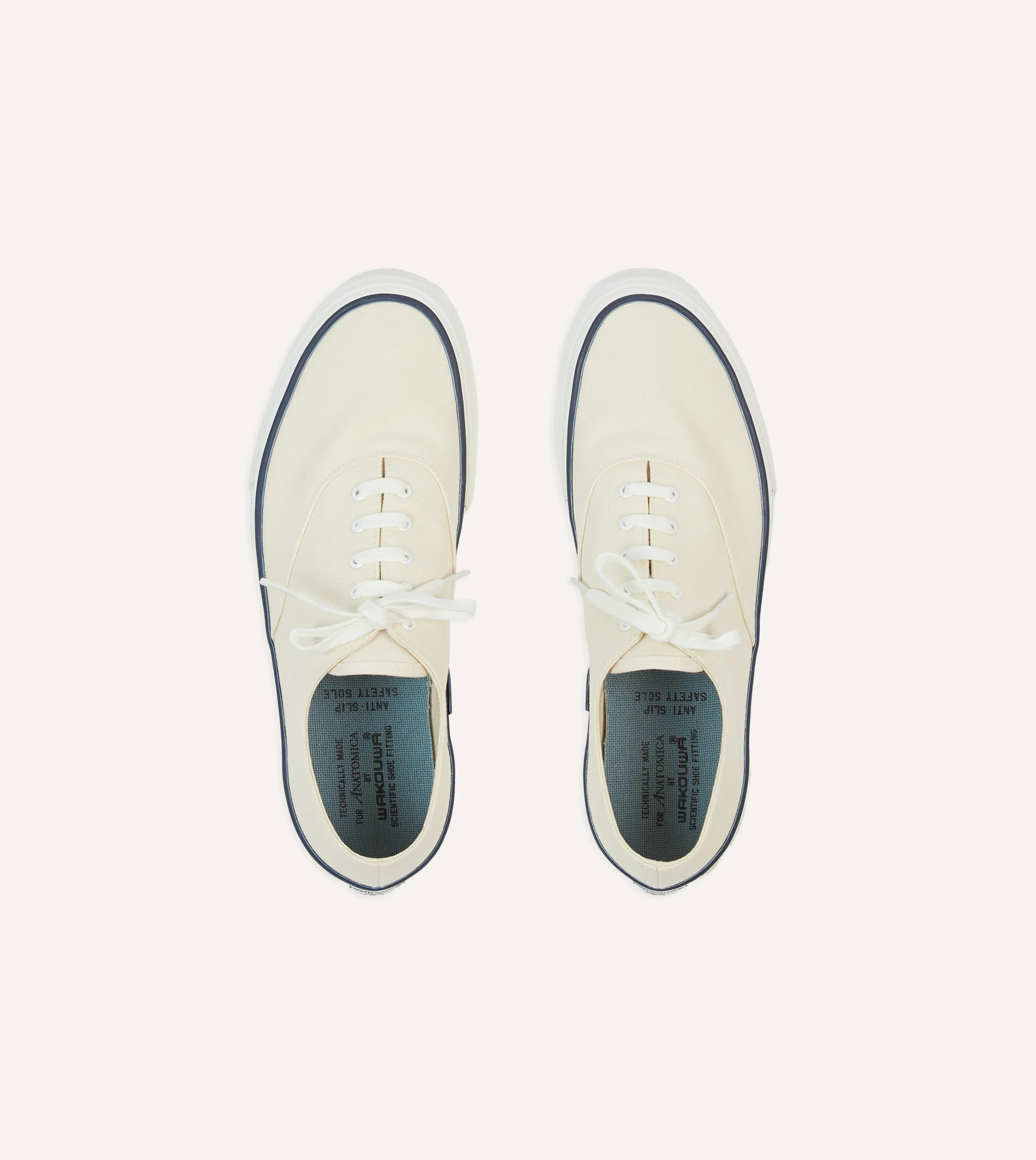 Wakouwa by Anatomica Ecru Cotton Canvas Oxford Trainers Genuine Breathable