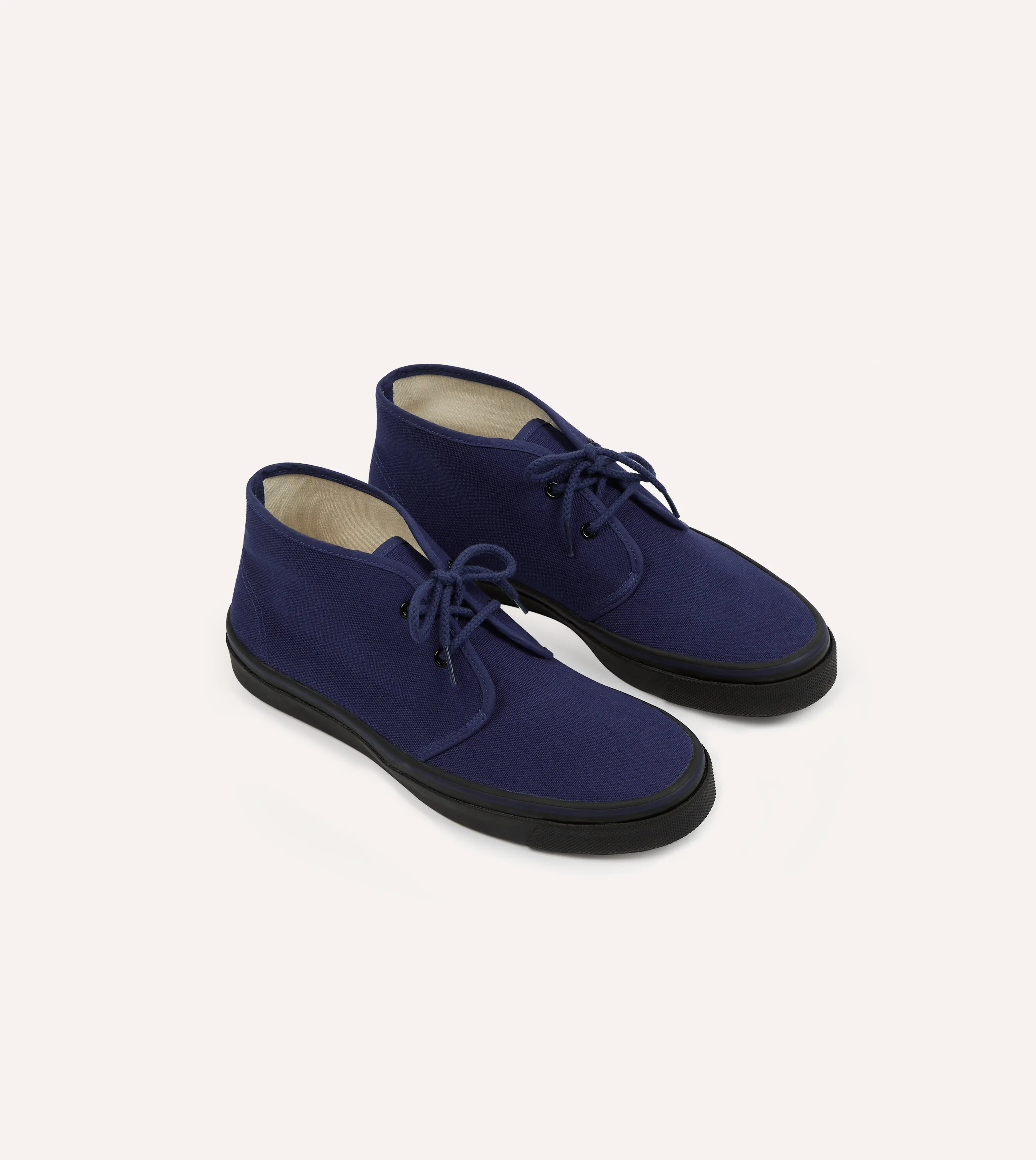 track and field athletes - specific functions Wakouwa by Anatomica Navy Cotton Canvas Chukka Trainers