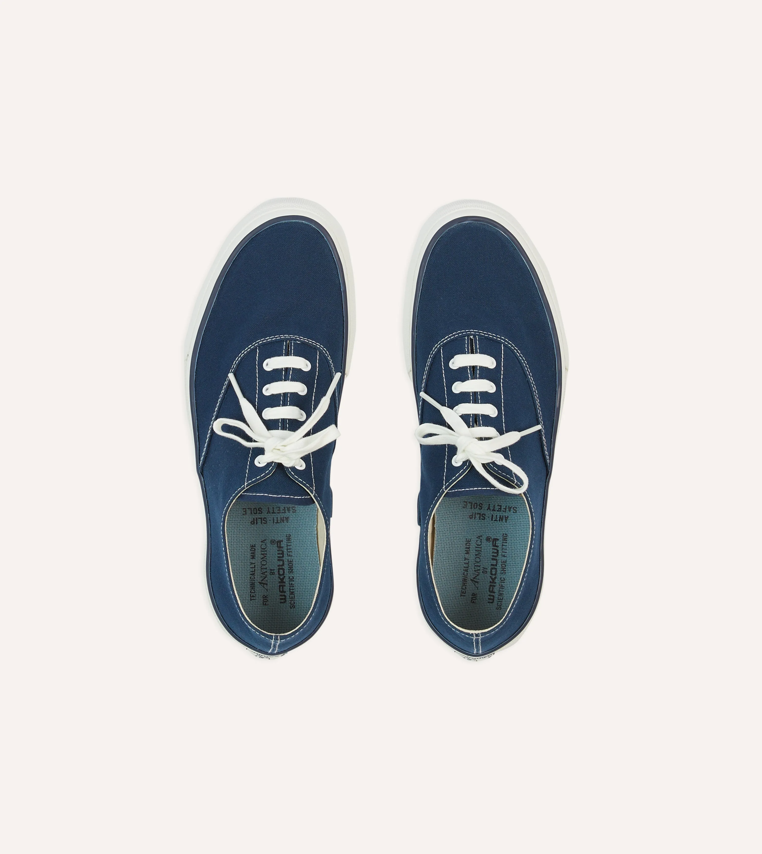 Easy Cushioning Timeless traction Wakouwa by Anatomica Navy Cotton Canvas Oxford Trainers