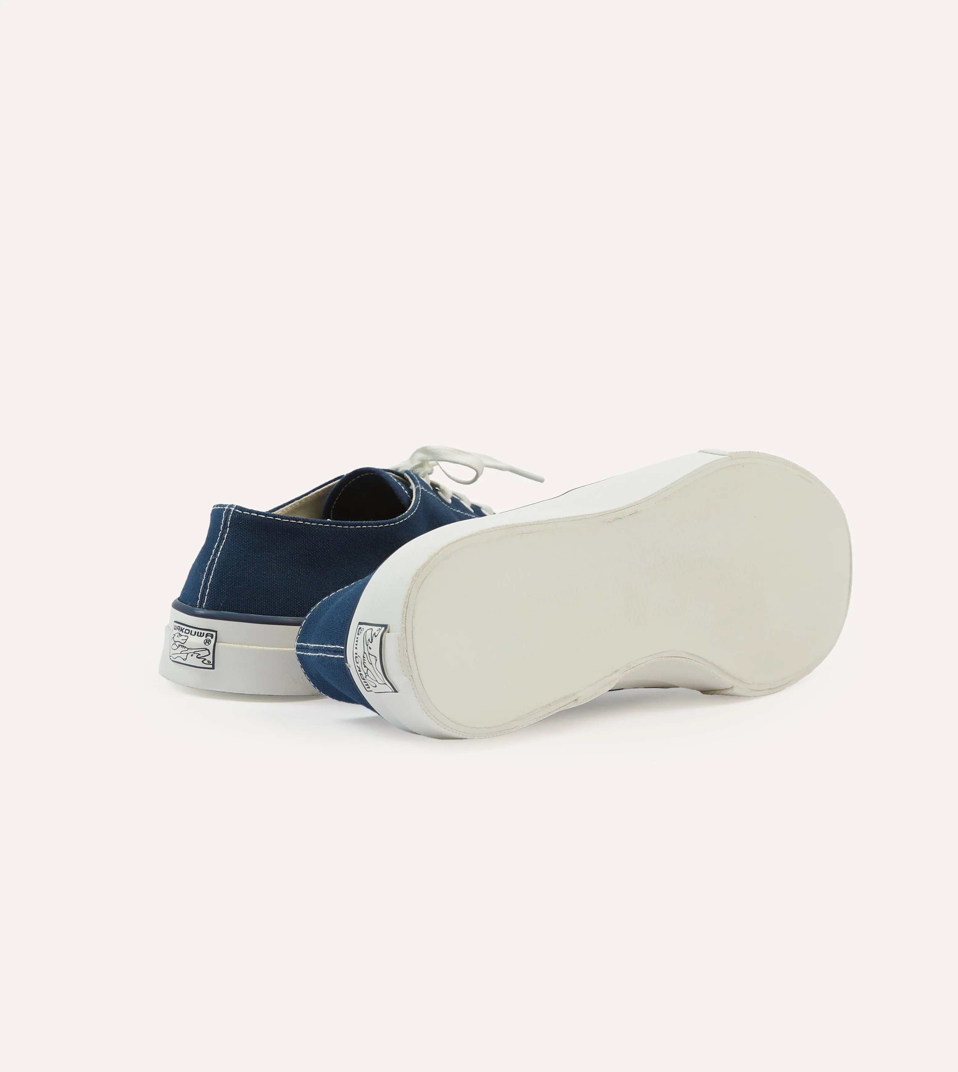 Glam silhouette grip - strength - level Wakouwa by Anatomica Navy Cotton Canvas Oxford Trainers