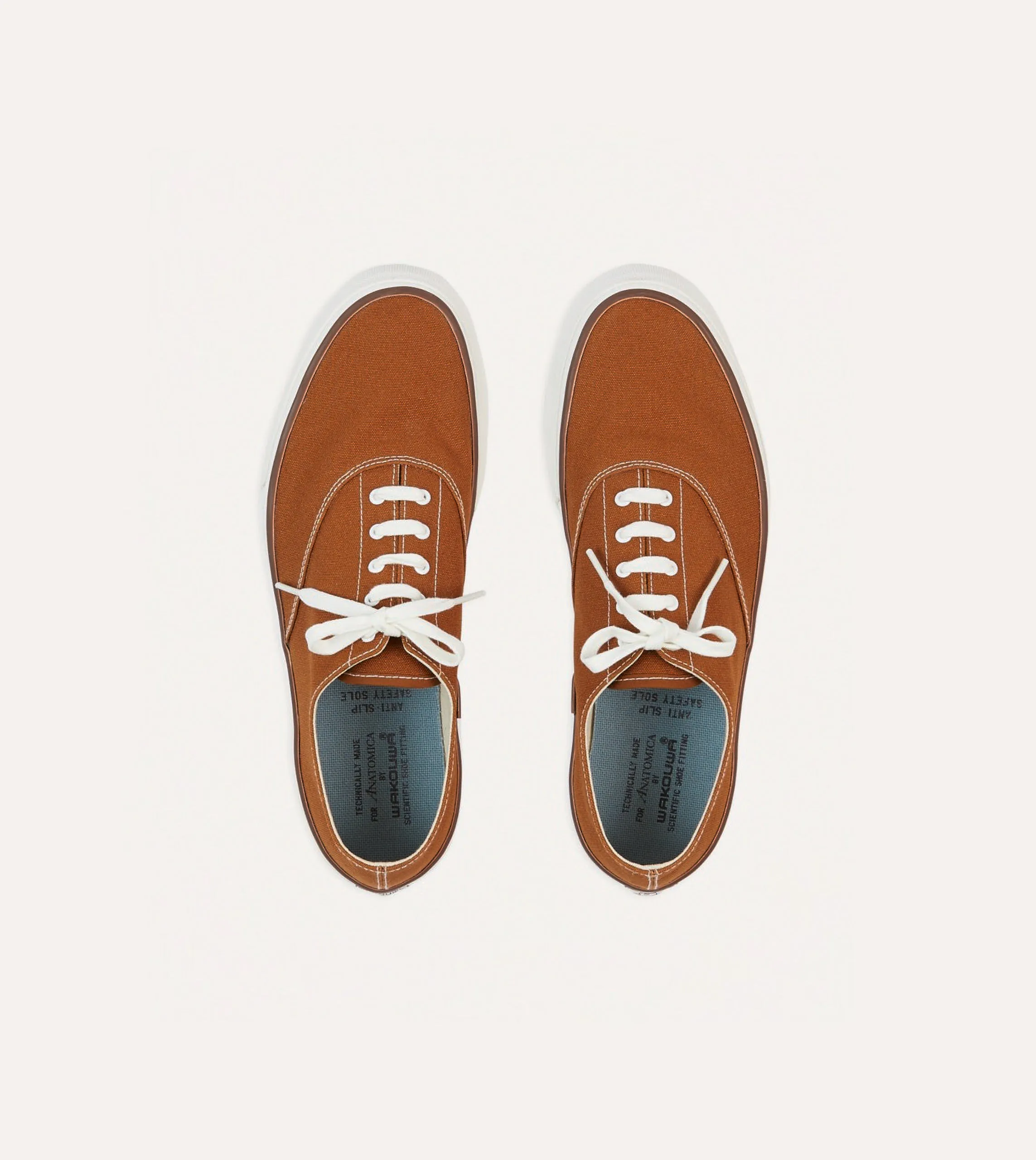 Wakouwa by Anatomica Brown Cotton Canvas Oxford Trainers waterproof leather adventurers