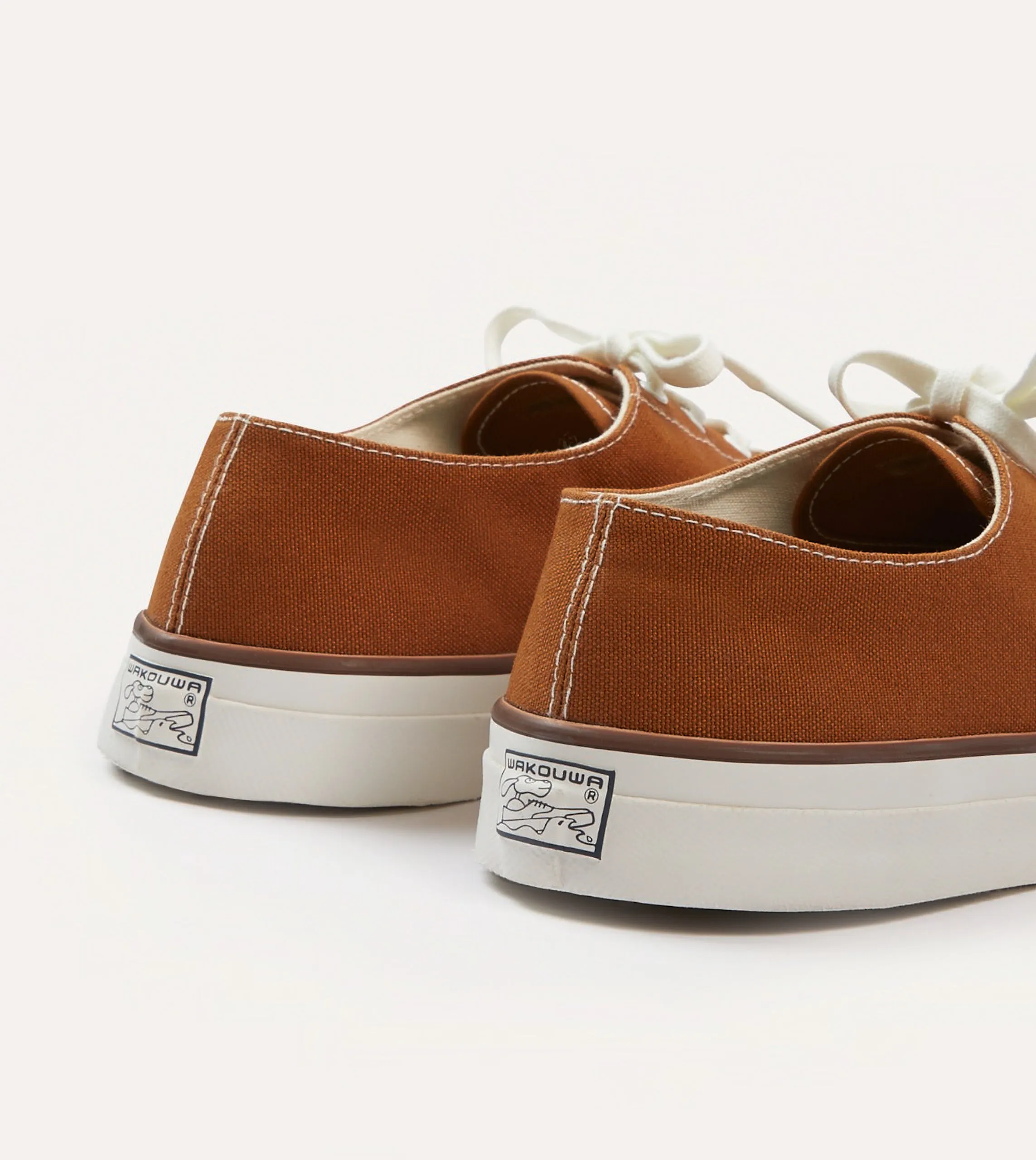 Wakouwa by Anatomica Brown Cotton Canvas Oxford Trainers Padded shock absorption