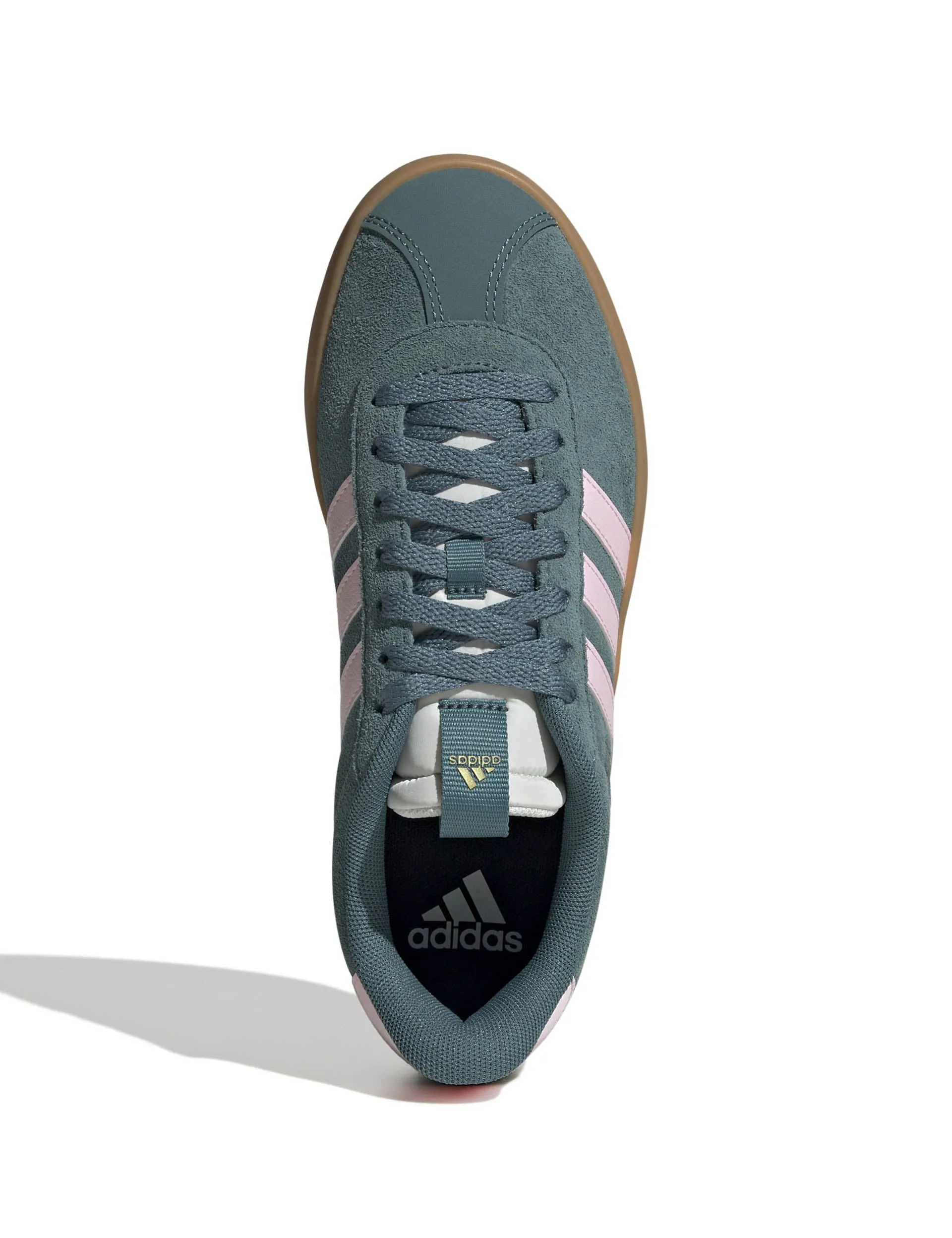 VL Court 3.0 Shoes - Preloved Teal/Clear Pink/Gold Metallic Canvas Lifestyle Focus