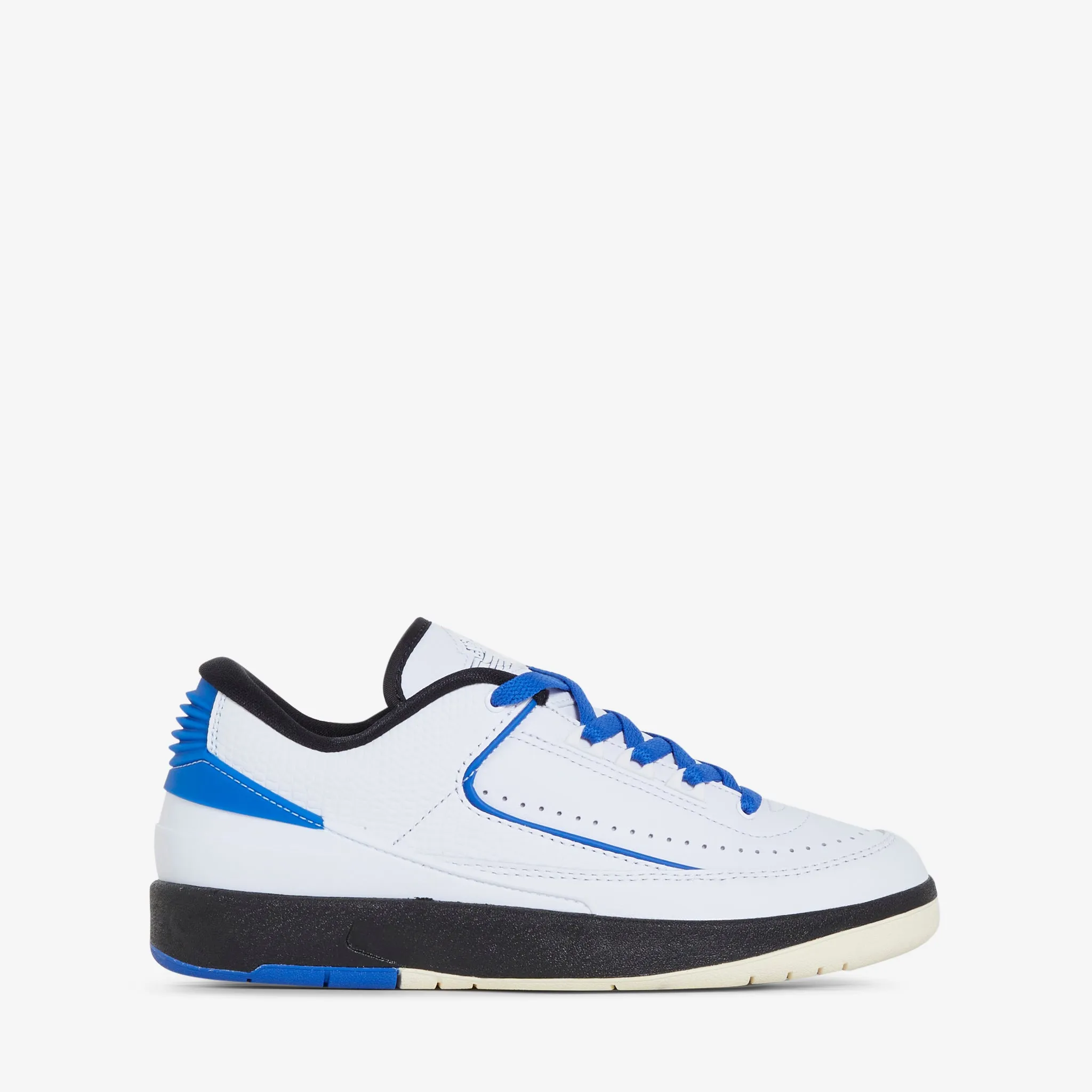 Women's Air Jordan 2 Retro Low White | Varsity Royal | Black | Muslin Clean Edge Compression Activated Foam