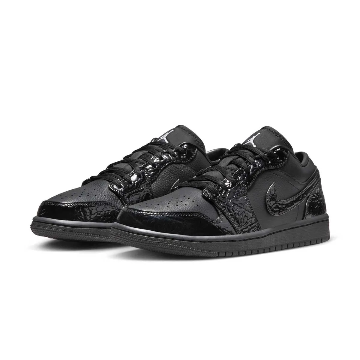 Wmns Air Jordan 1 Low 'Black Croc' Sweat Resistant Gym Workout Quick Flow