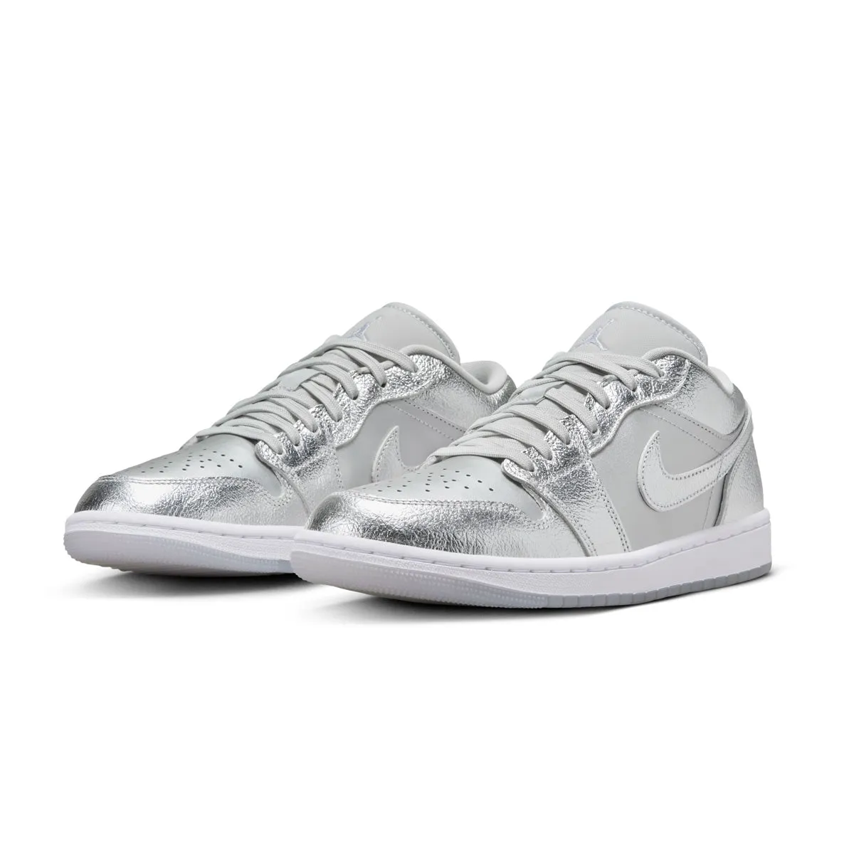 Wmns Air Jordan 1 Low SE 'Metallic Silver' Digital Run White Clean