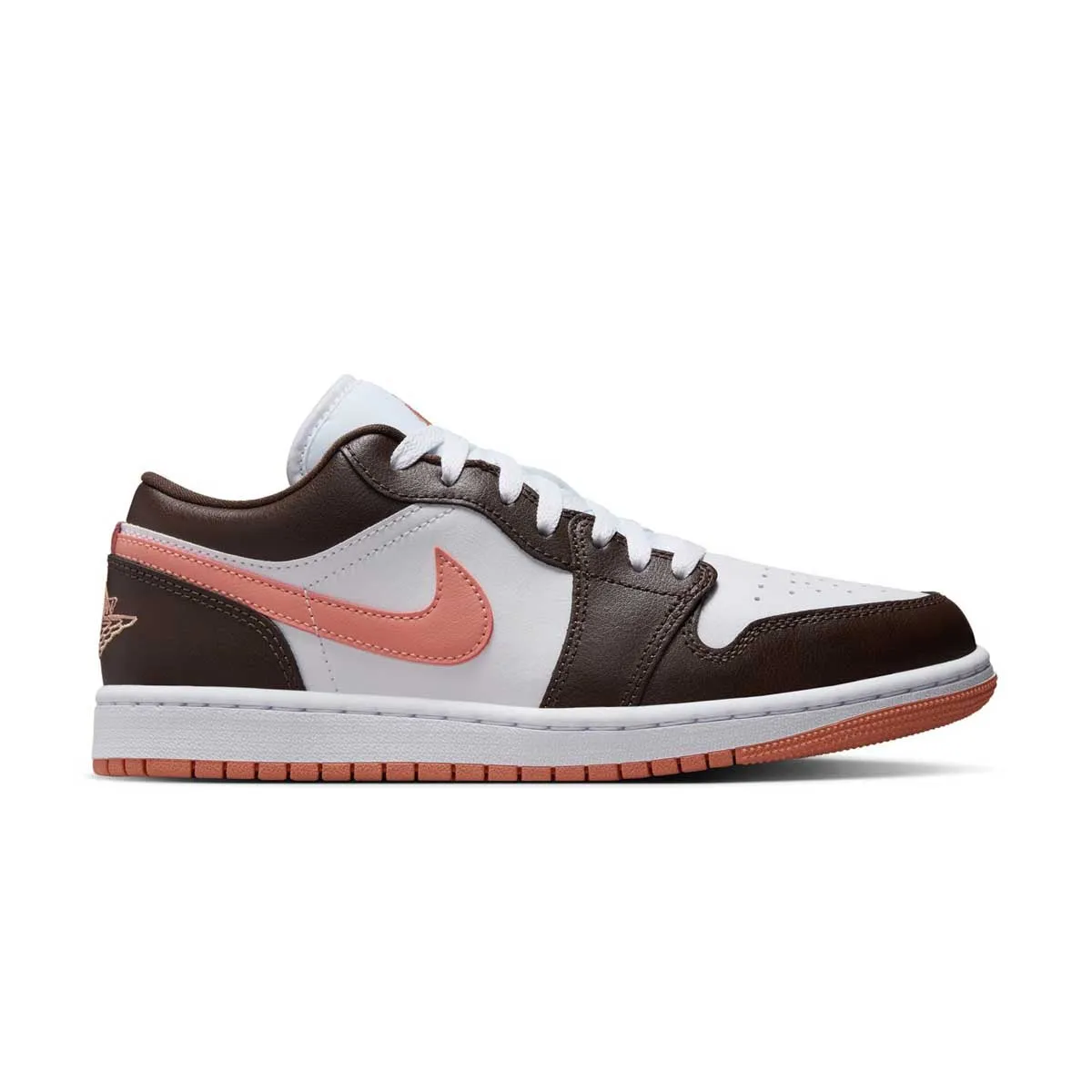 Wmns Air Jordan 1 Low 'White Baroque Brown Leather Queen Fit