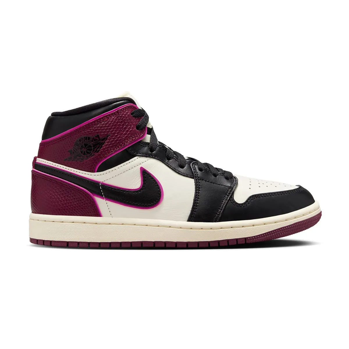 Wet Land Path Free Wmns Air Jordan 1 Mid SE 'Sail Bordeaux'