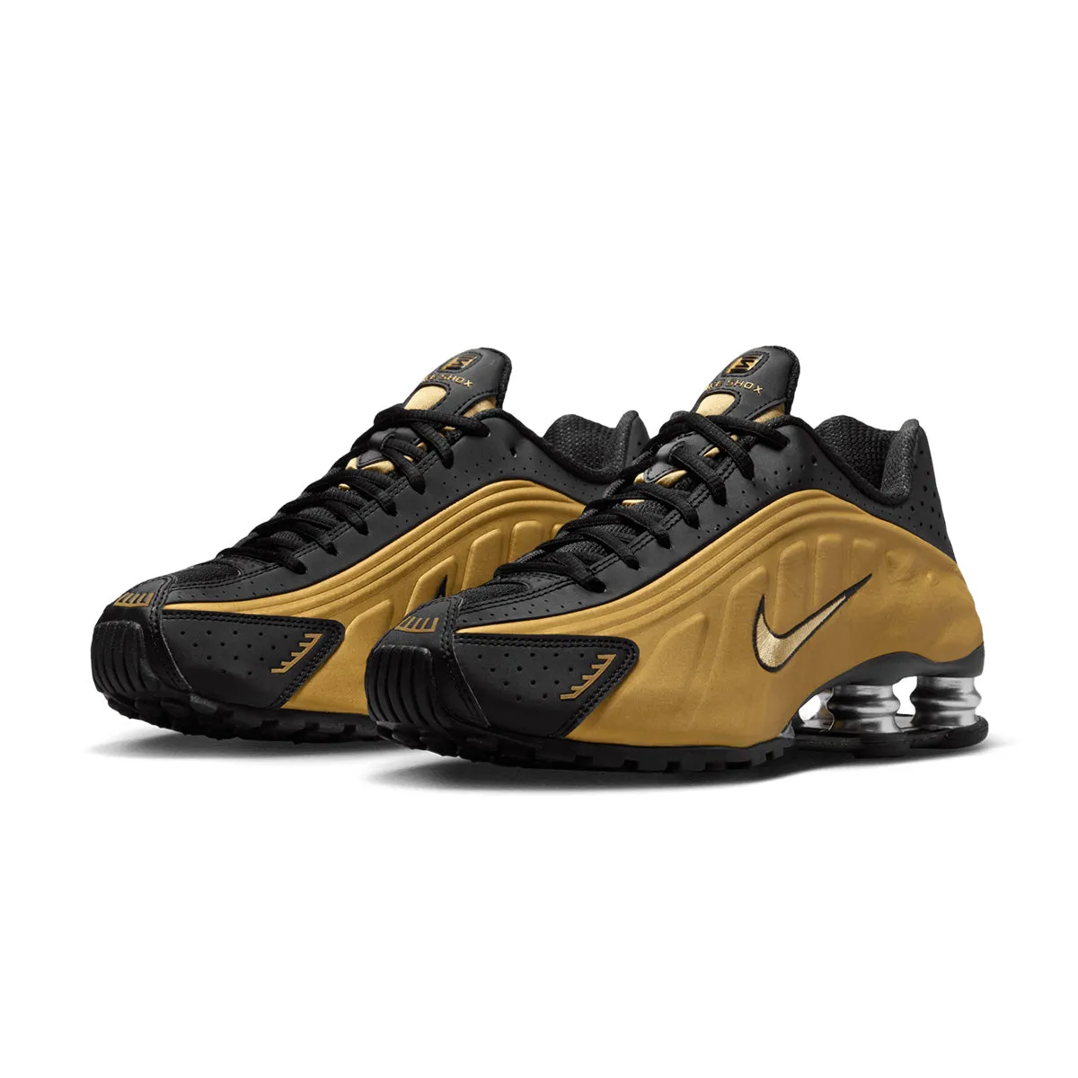 Wmns Shox R4 'Black Metallic Gold' Breathable Lining