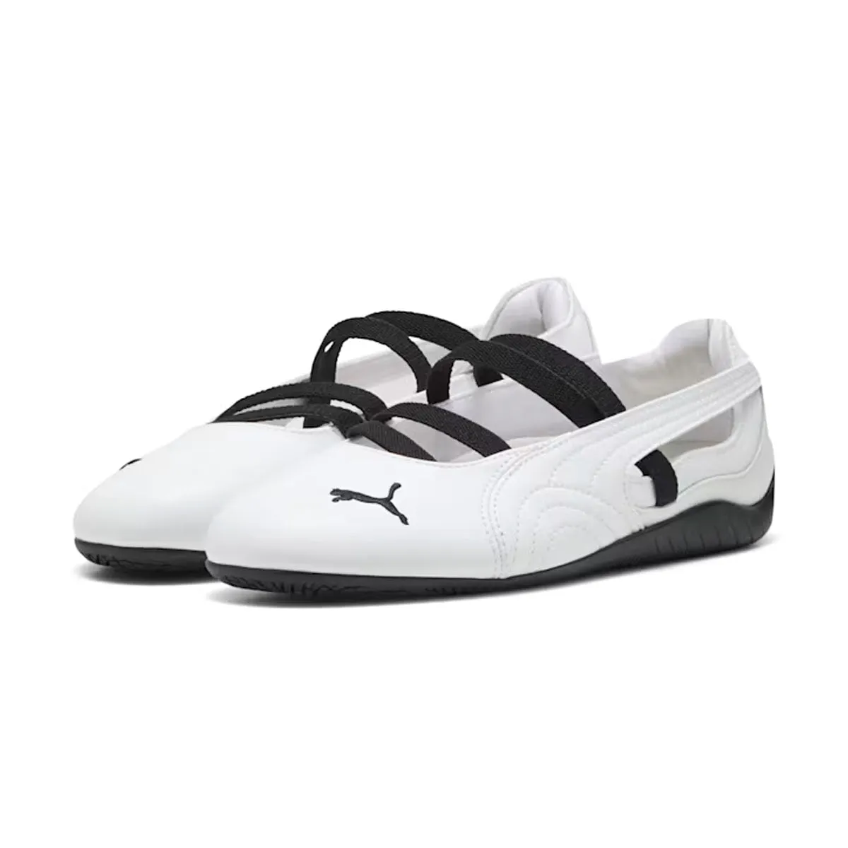 Reinforced Seams Bold Tone Wmns Speedcat Ballet Leather 'White Black'