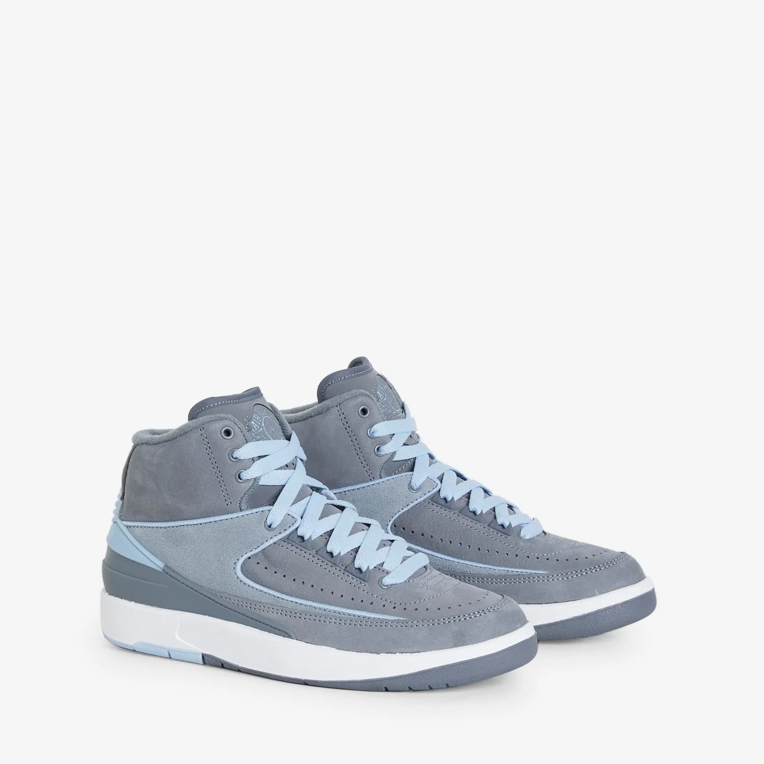Compression Midsoles Adjustable Strap Lock Women's Air Jordan 2 Retro Cool Grey | Ice Blue | White