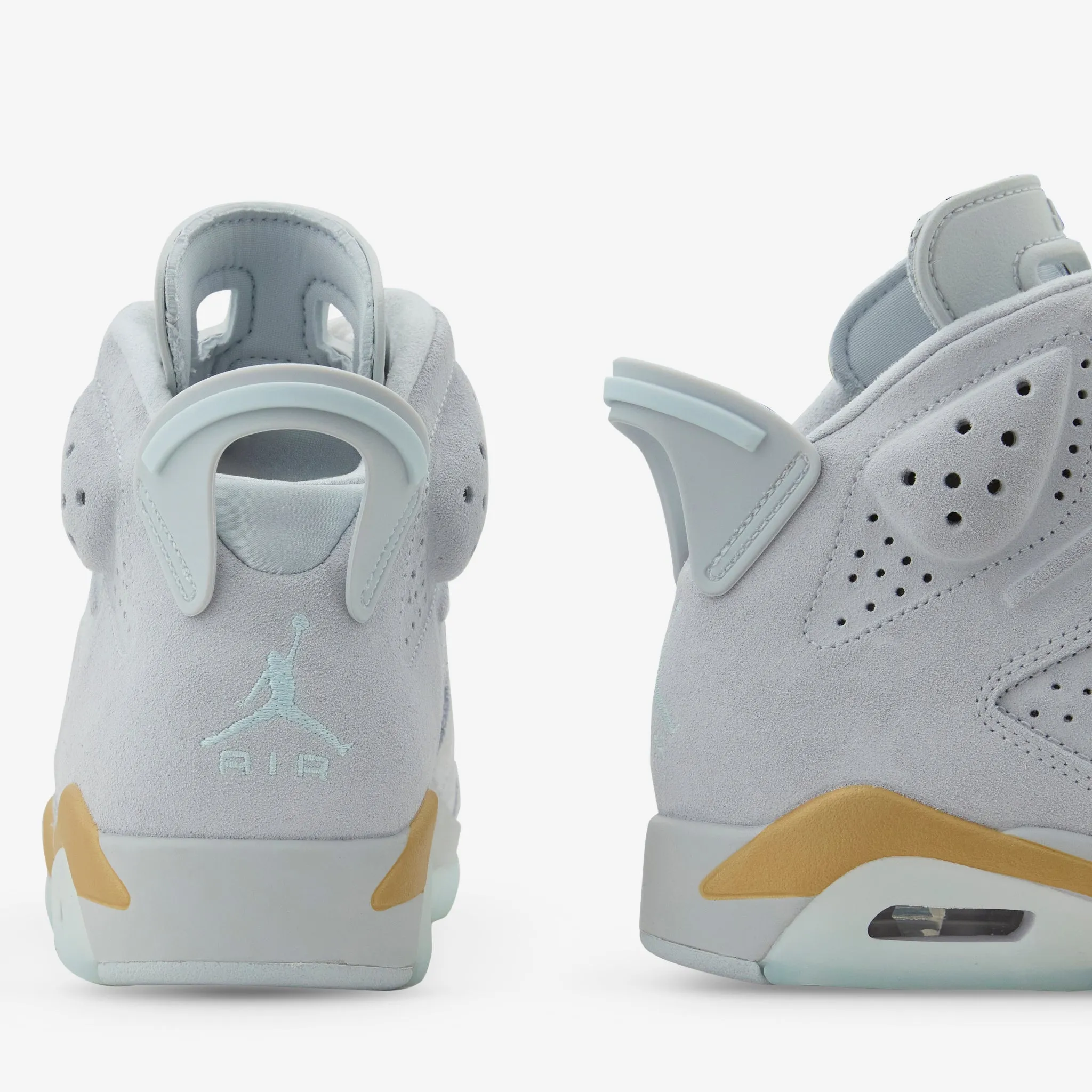 Women's Air Jordan 6 Retro Pure Platinum | Glacier Blue | Metallic Gold Comfy Base
