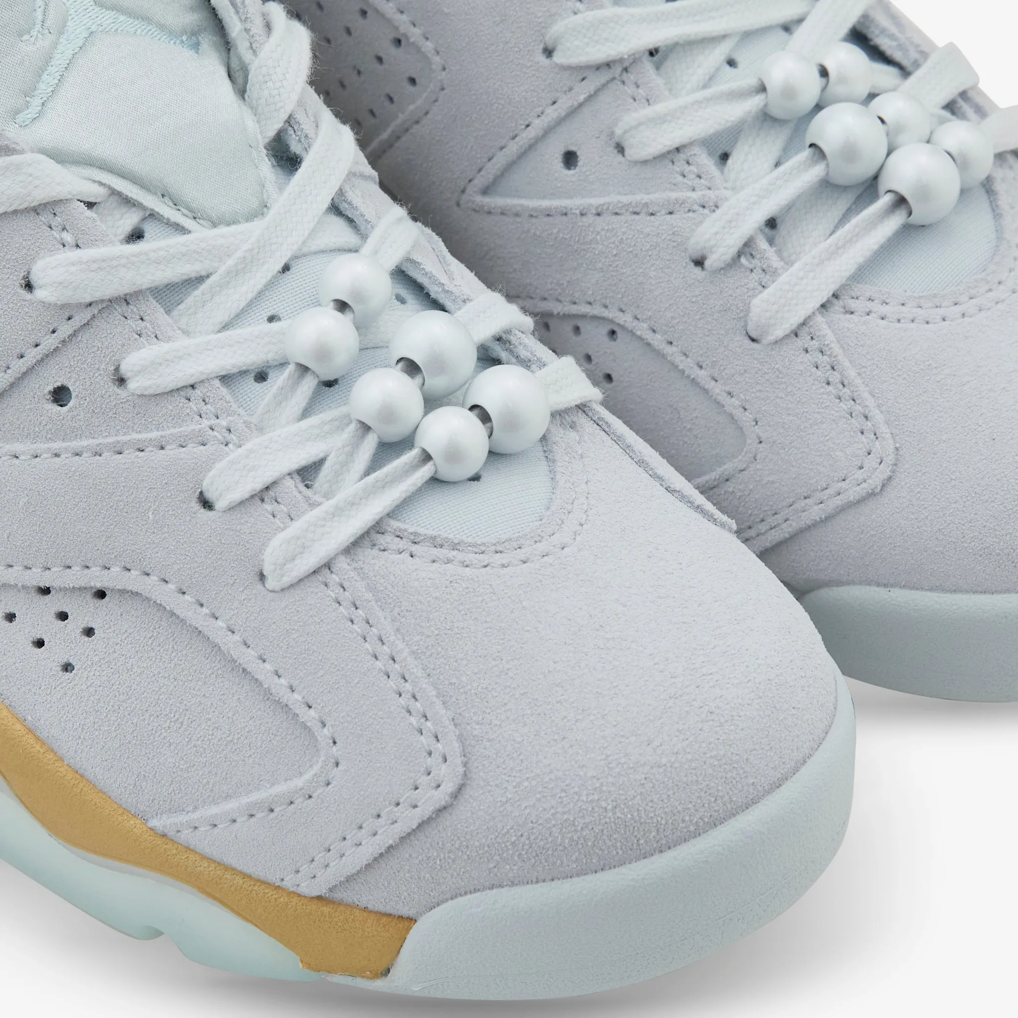Women's Air Jordan 6 Retro Pure Platinum | Glacier Blue | Metallic Gold Anytime Fit