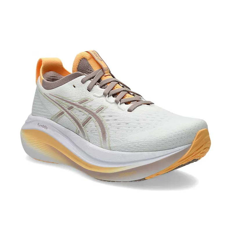 running for a way to stay creative trendy running wear Women's Gel-Nimbus 27 White/Fawn