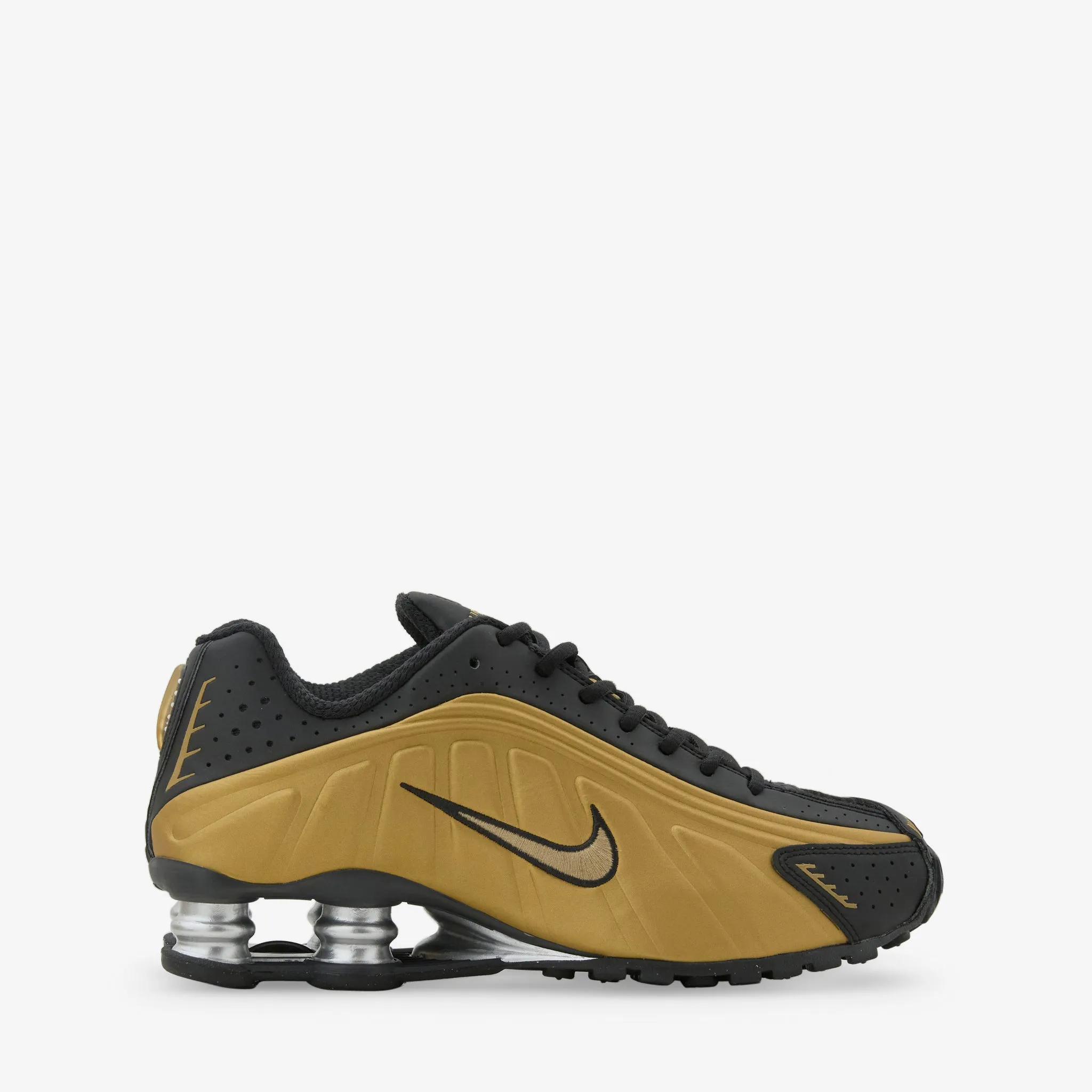 Women's Shox R4 Black | Metallic Gold | Metallic Silver Stay Stylish Every Occasion