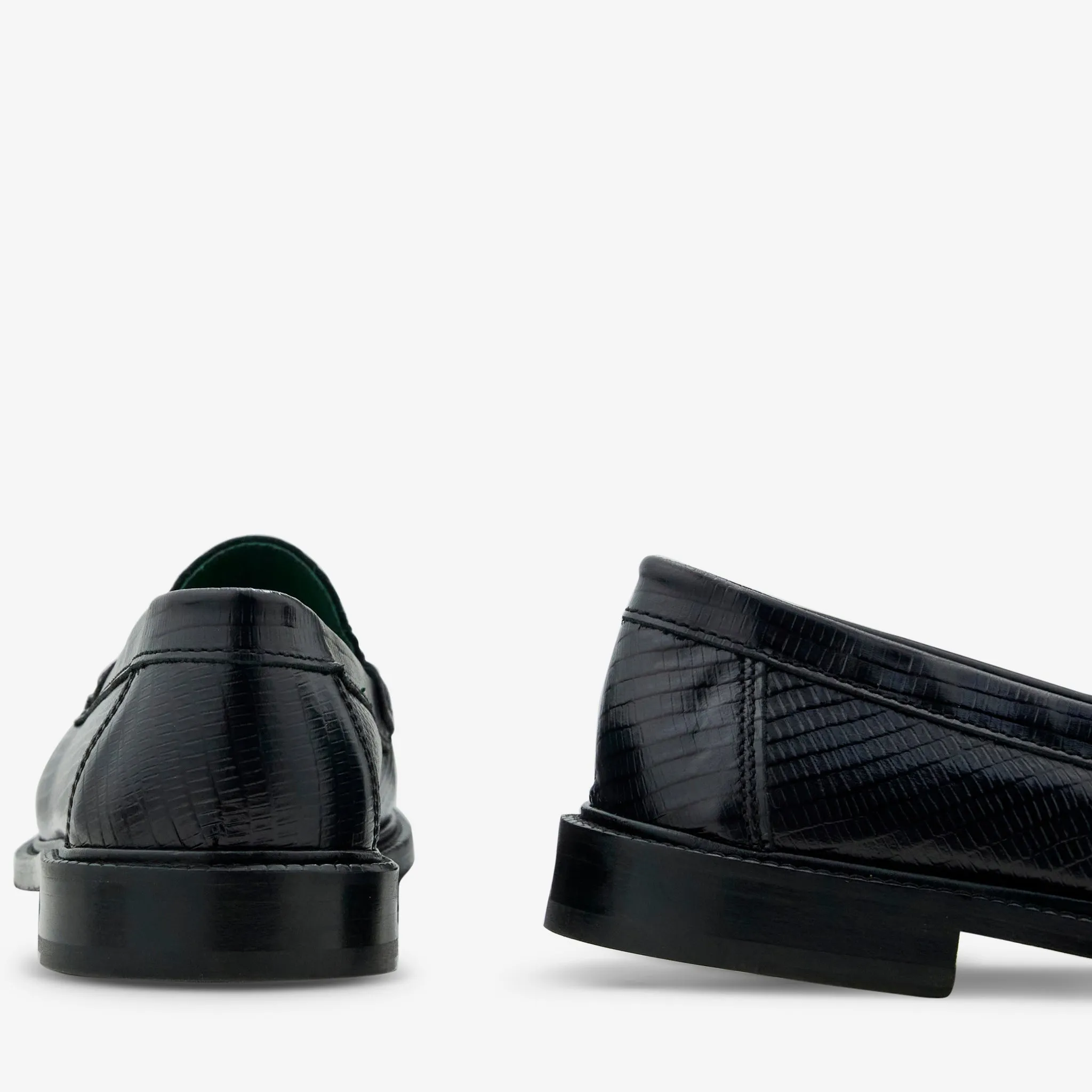 Yardee Moccassin Loafer Black Lizard Pattern Neutral Gear Grippy Outsole