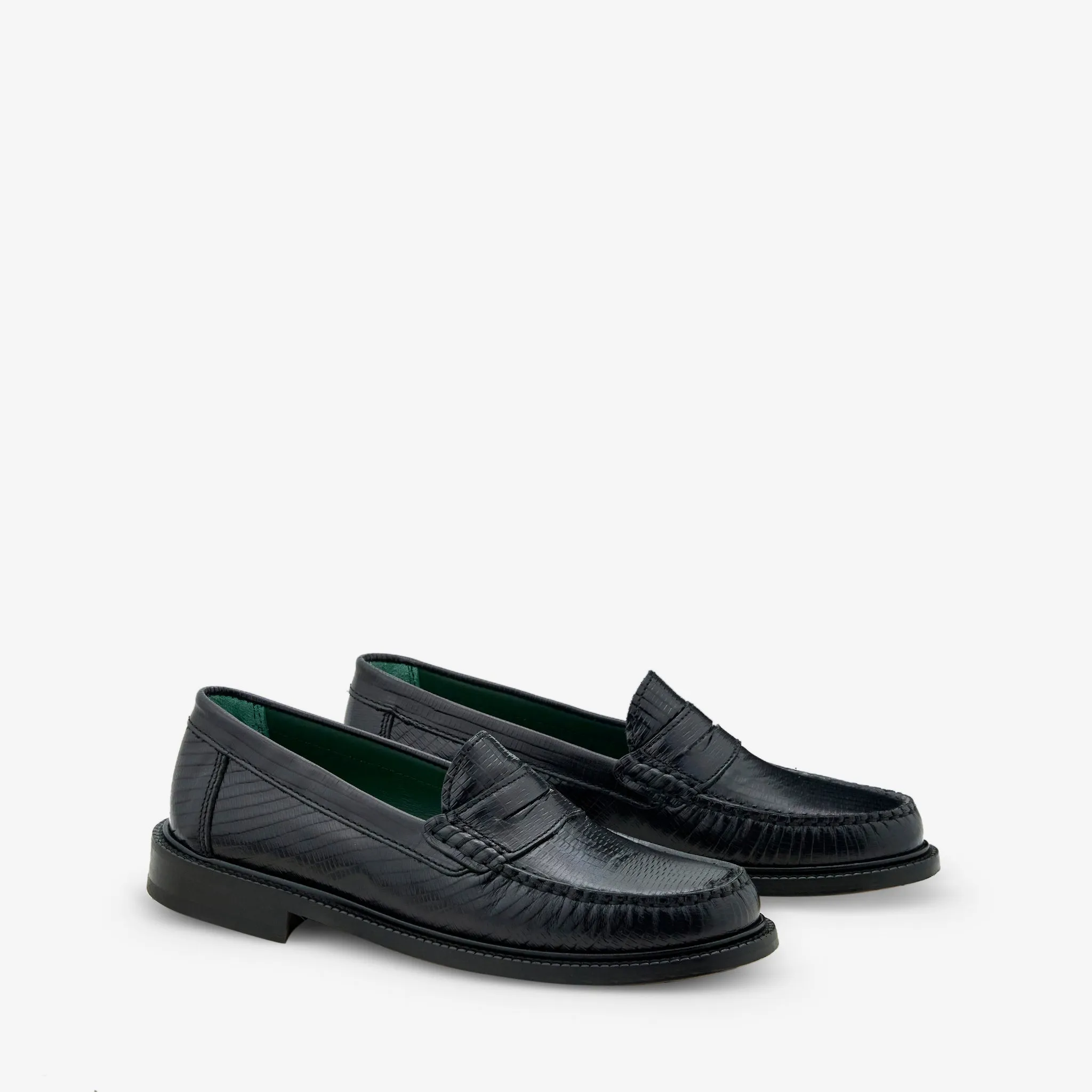 High Flex Range Jog Yardee Moccassin Loafer Black Lizard Pattern