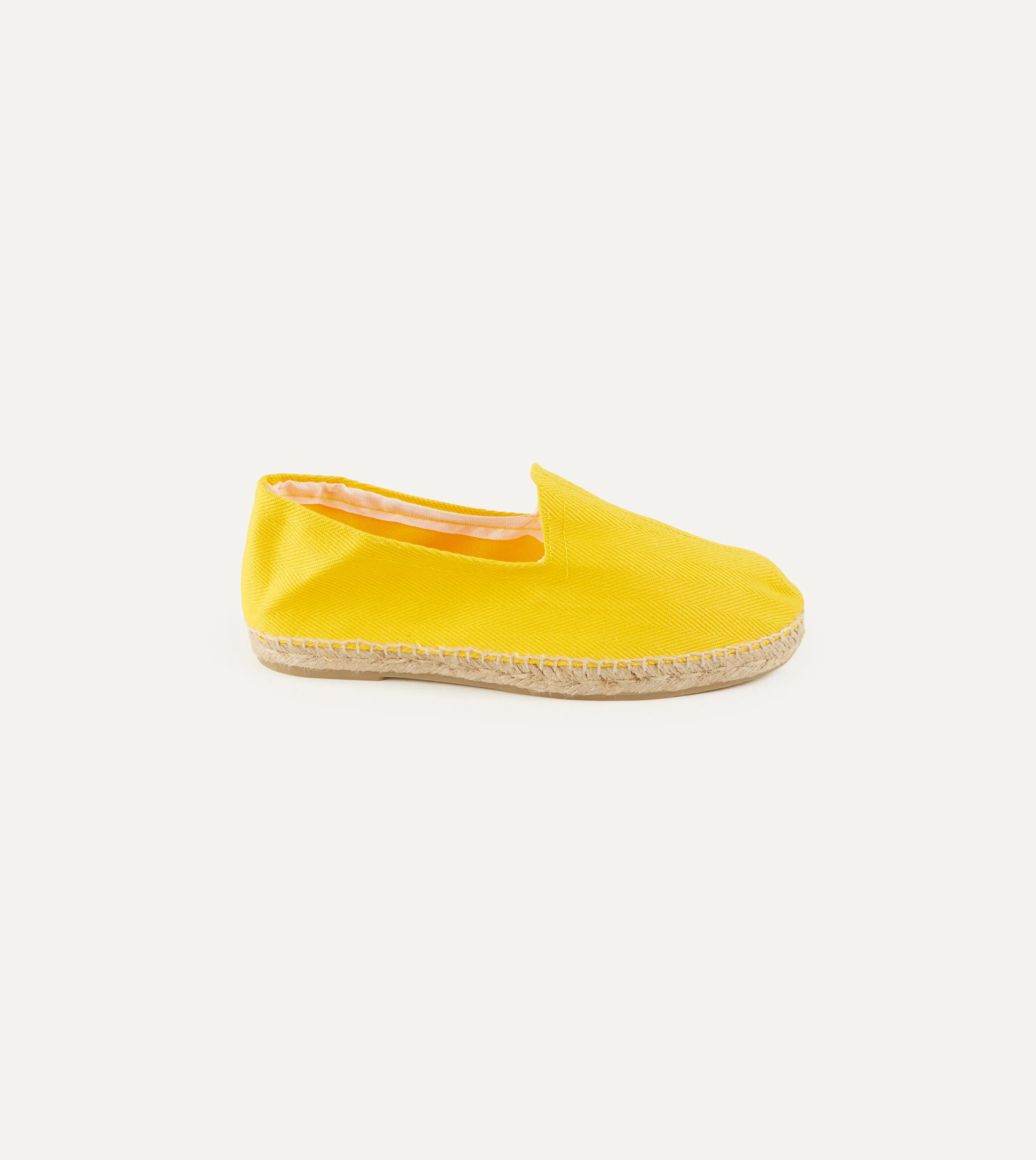 ankle - high profitable Yellow Herringbone Cotton Espadrilles