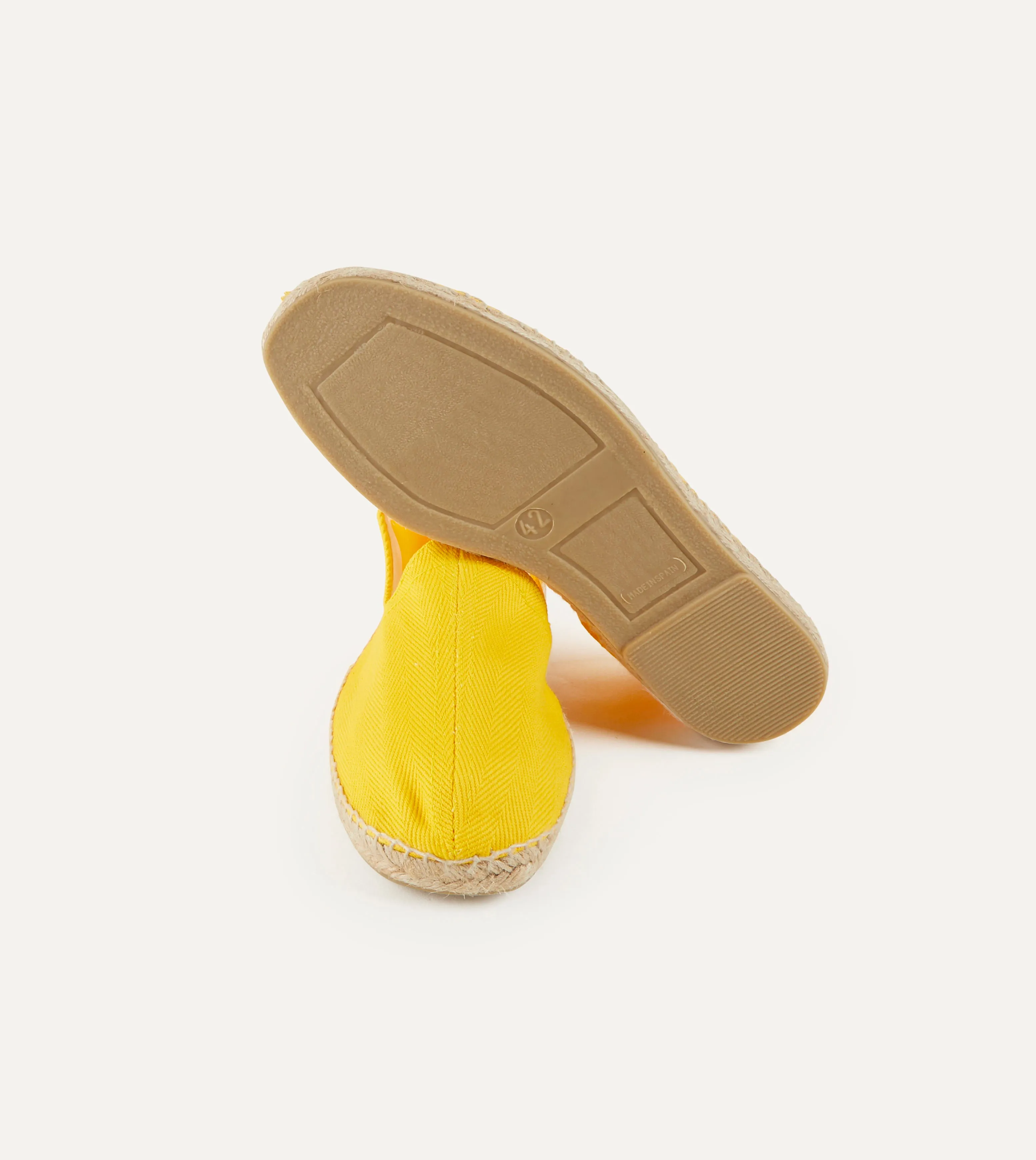 Toddler Yellow Herringbone Cotton Espadrilles