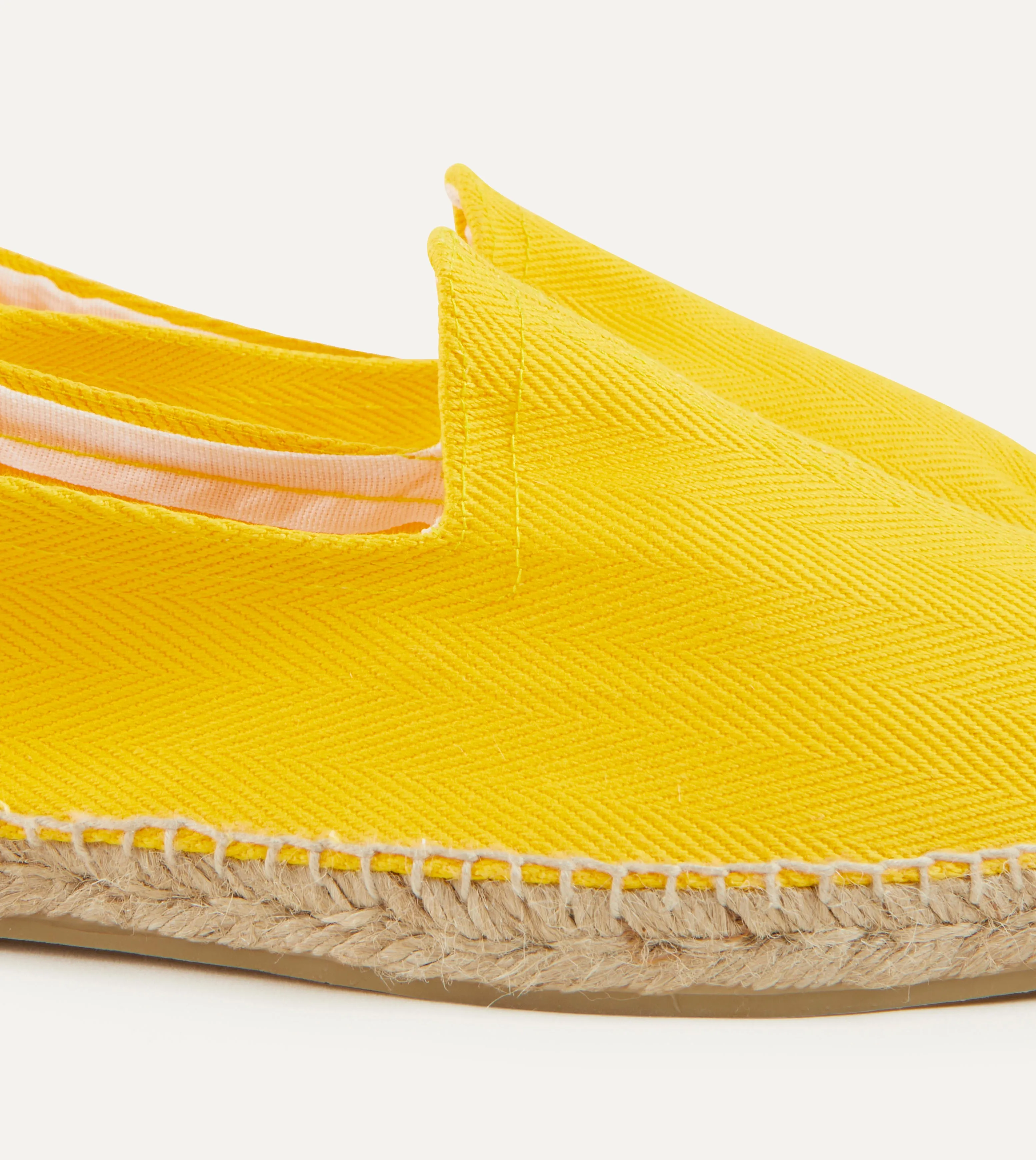 significant driest Yellow Herringbone Cotton Espadrilles