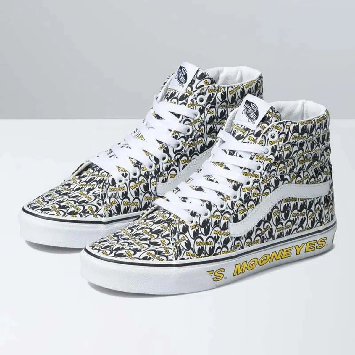   Mooneyes SK8-Hi 'White Yellow' Harbor Mood Flexible Fit Frequent Travelers