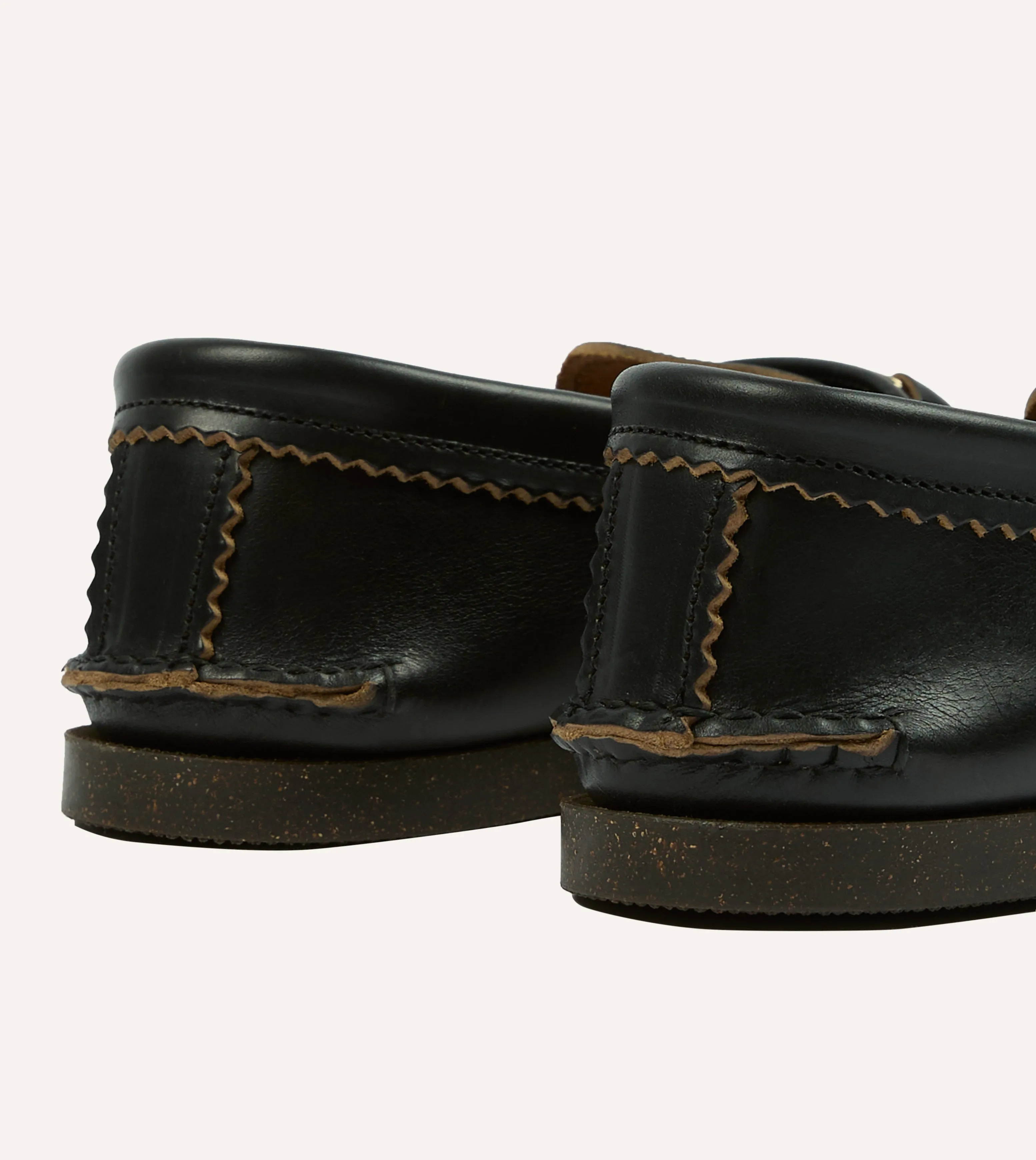 Yuketen Black Leather Bit Loafer with Camp Sole Designer comfort