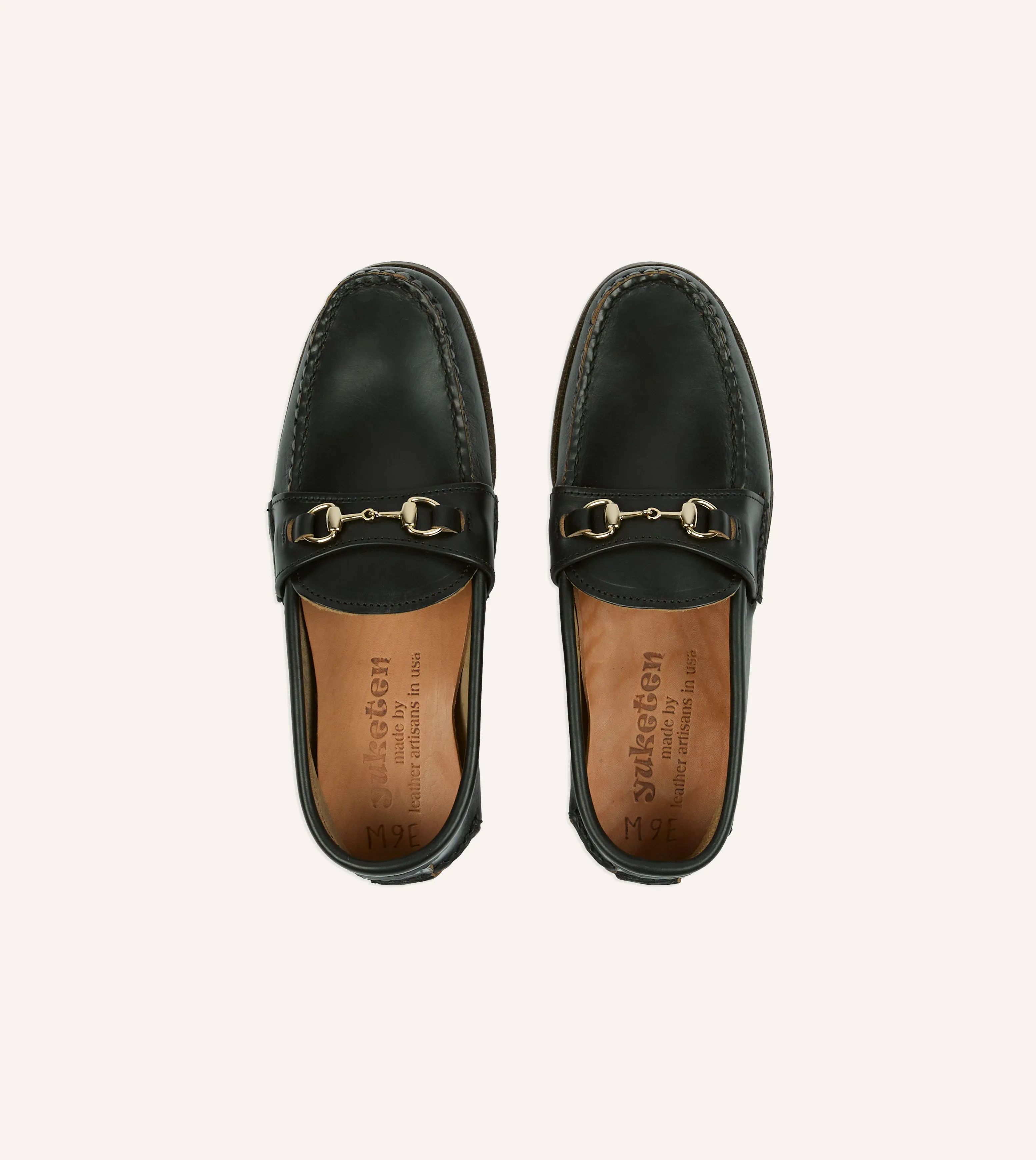 badminton Fashion-Forward Look Yuketen Black Leather Bit Loafer with Camp Sole