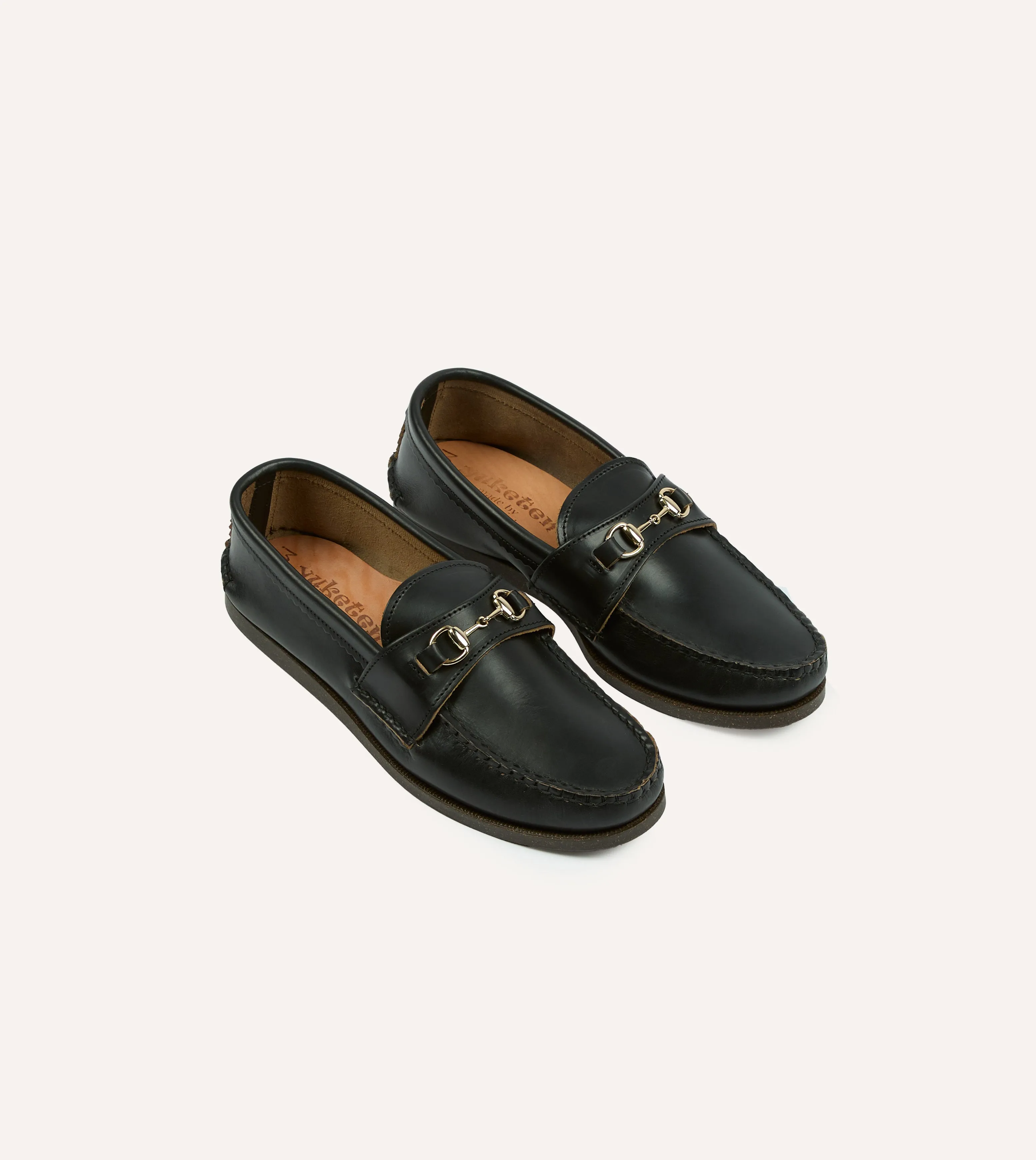 Yuketen Black Leather Bit Loafer with Camp Sole attention-grabbing seniors
