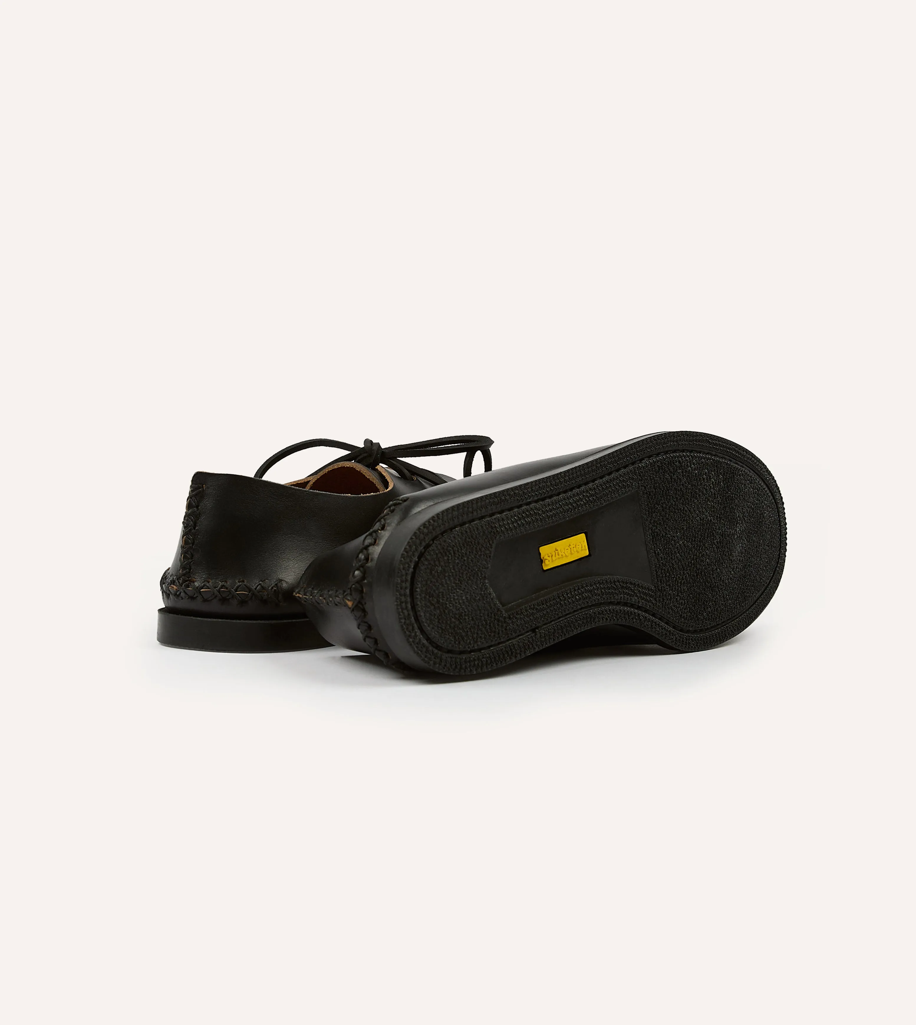 Yuketen Black Two-Piece Oxford with Camp Sole All-day shock absorption