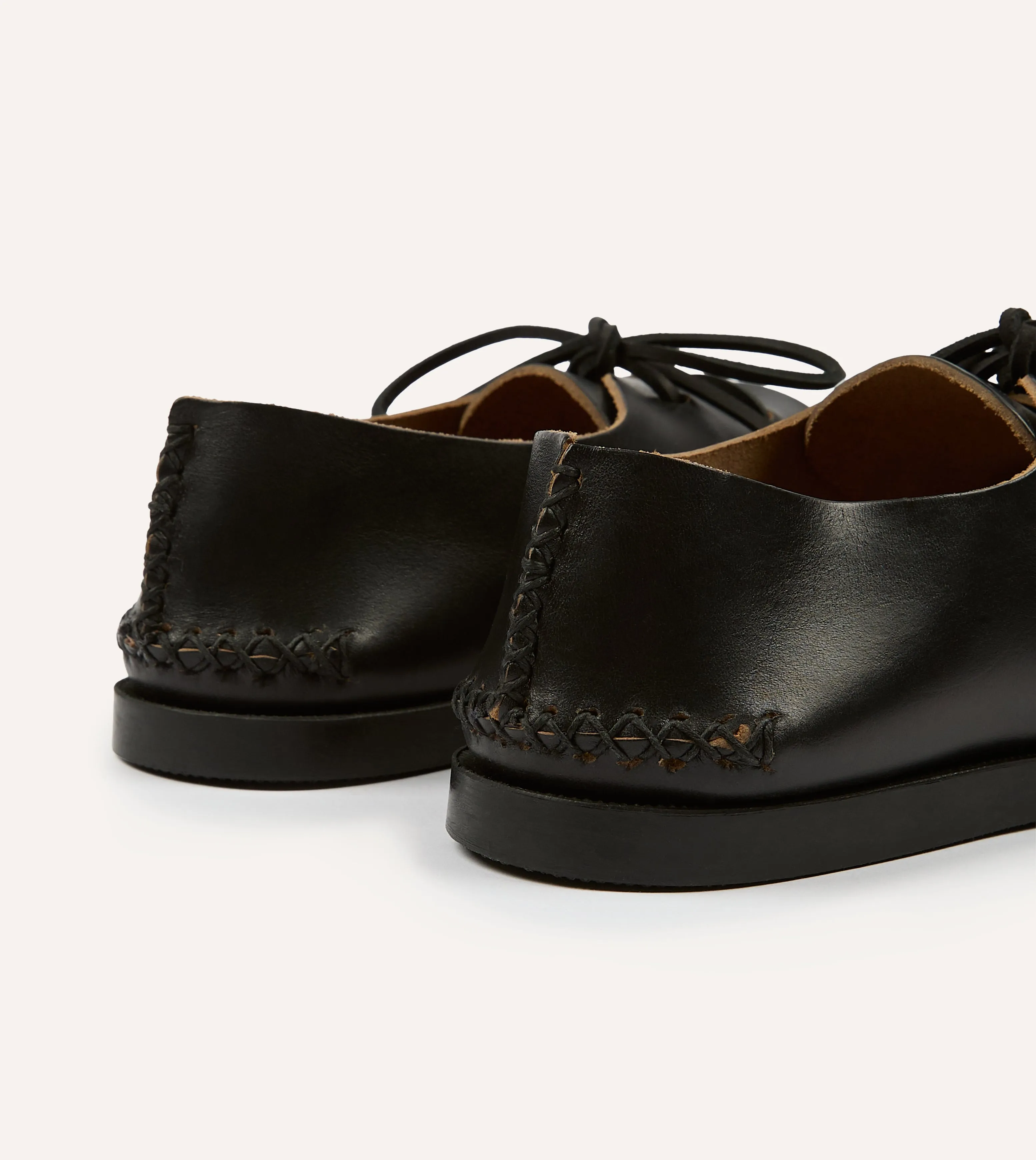 Yuketen Black Two-Piece Oxford with Camp Sole Metallic