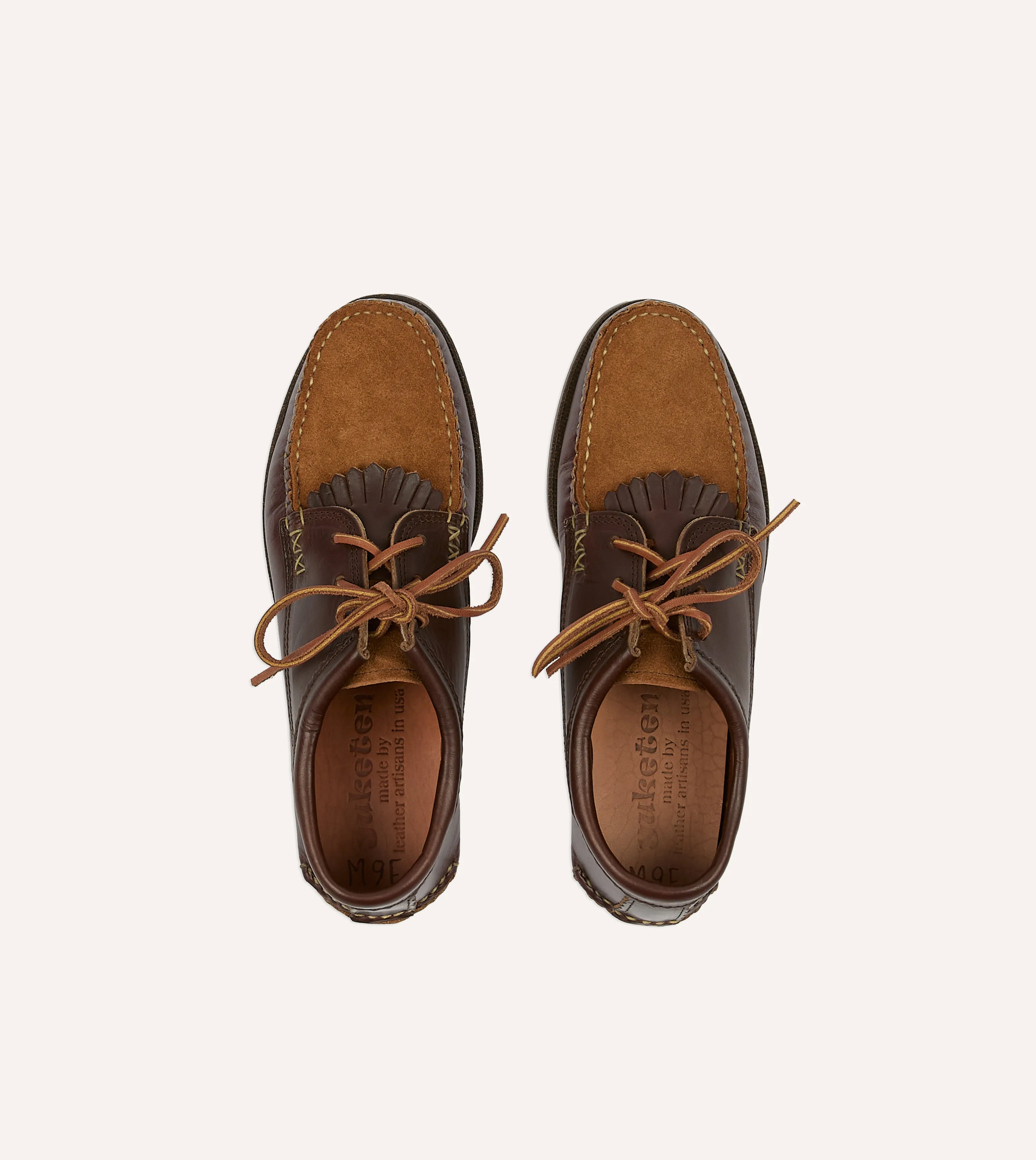 Distinctive flair Yuketen Brown Kiltie Blucher with Camp Sole