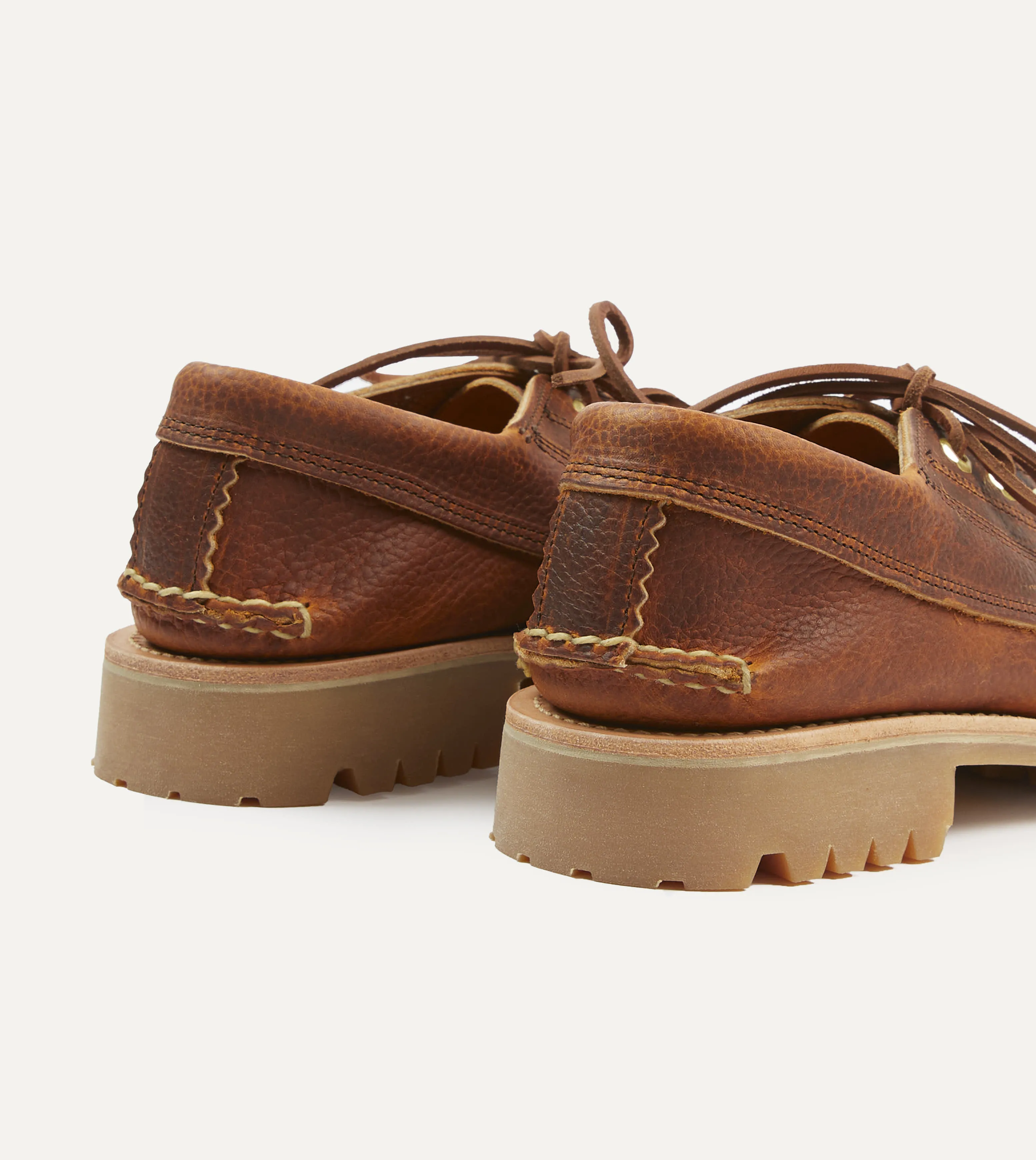 closure - type Yuketen Brown Leather Angler Moc Shoe